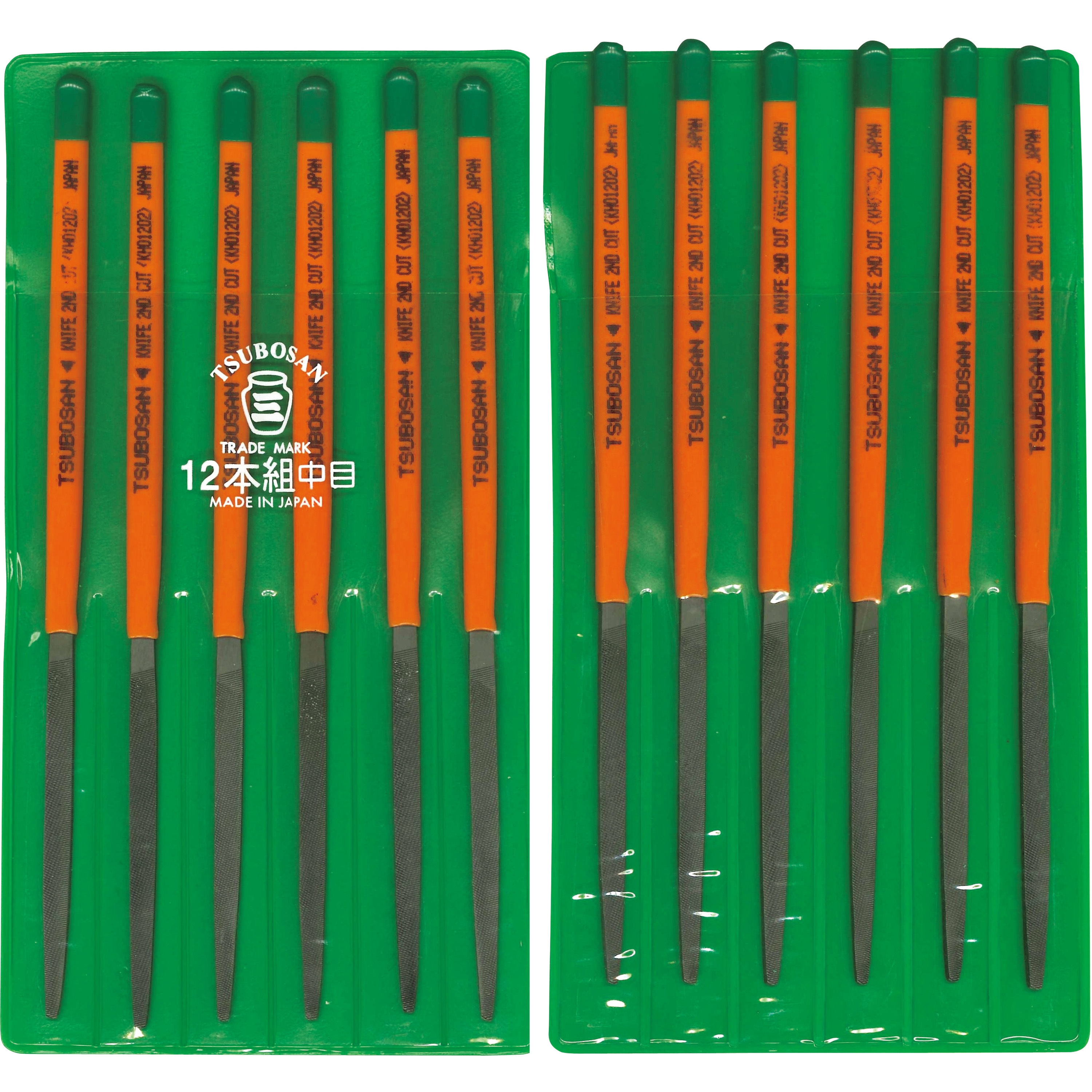 KH012-02 組ヤスリ 刀刃 ツボサン 12本組中目タイプ 刃幅4.5mm刃長70mm  KH012-02 13,485円