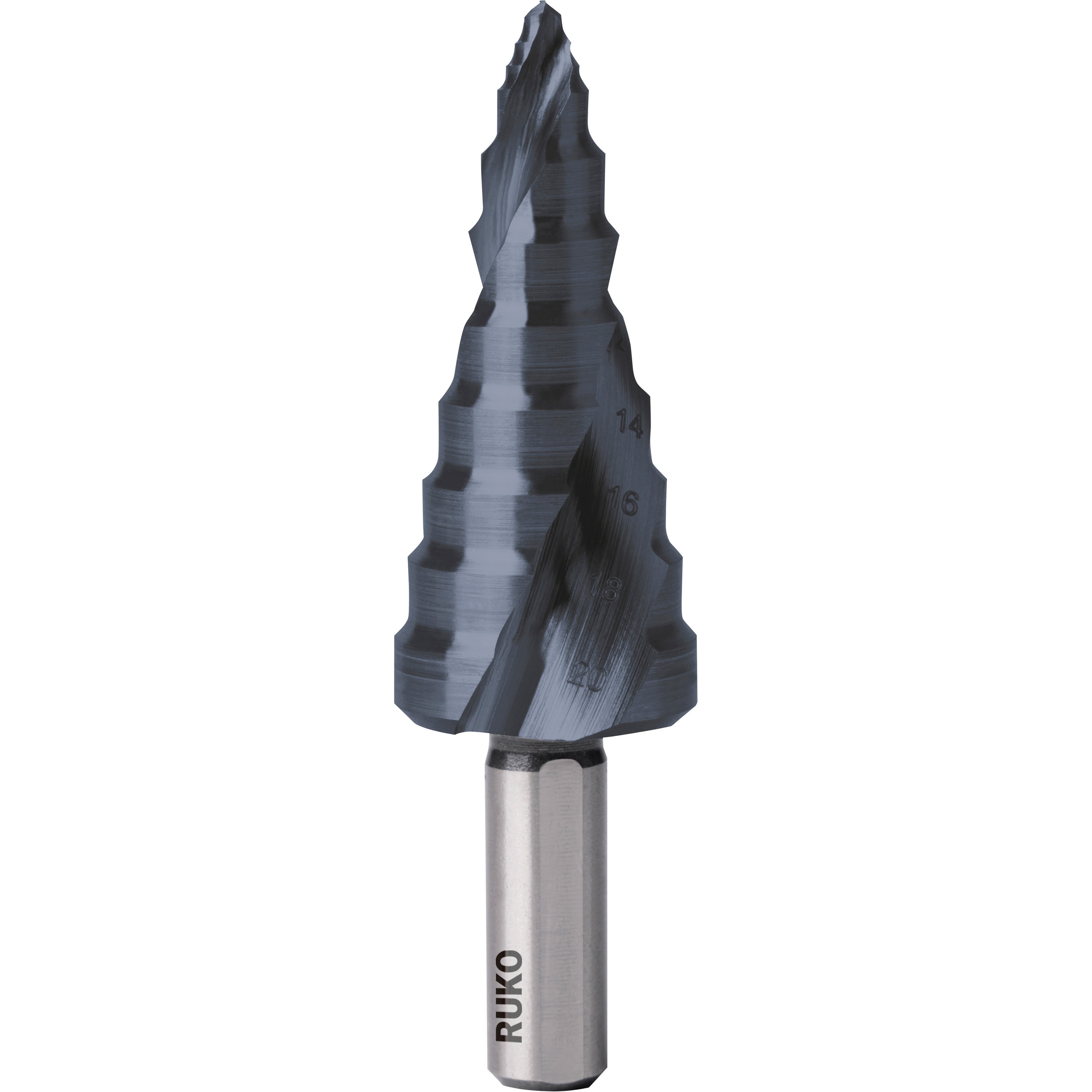 101651P スパイラルステップドリル(2枚刃) アルティメットカット ルナテックコーティング RUKO ハイス製 シャンク径8mm  101651P