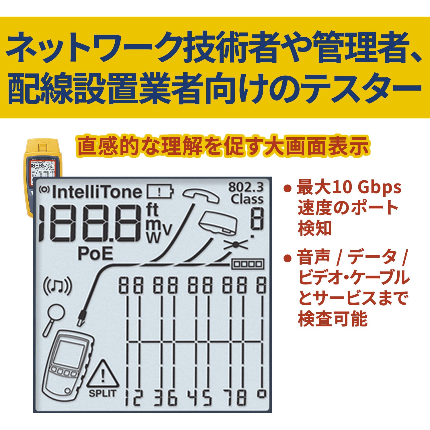 MS-POE-KIT POEケーブル・テスター MICROSCANNER 1台 Fluke Networks 