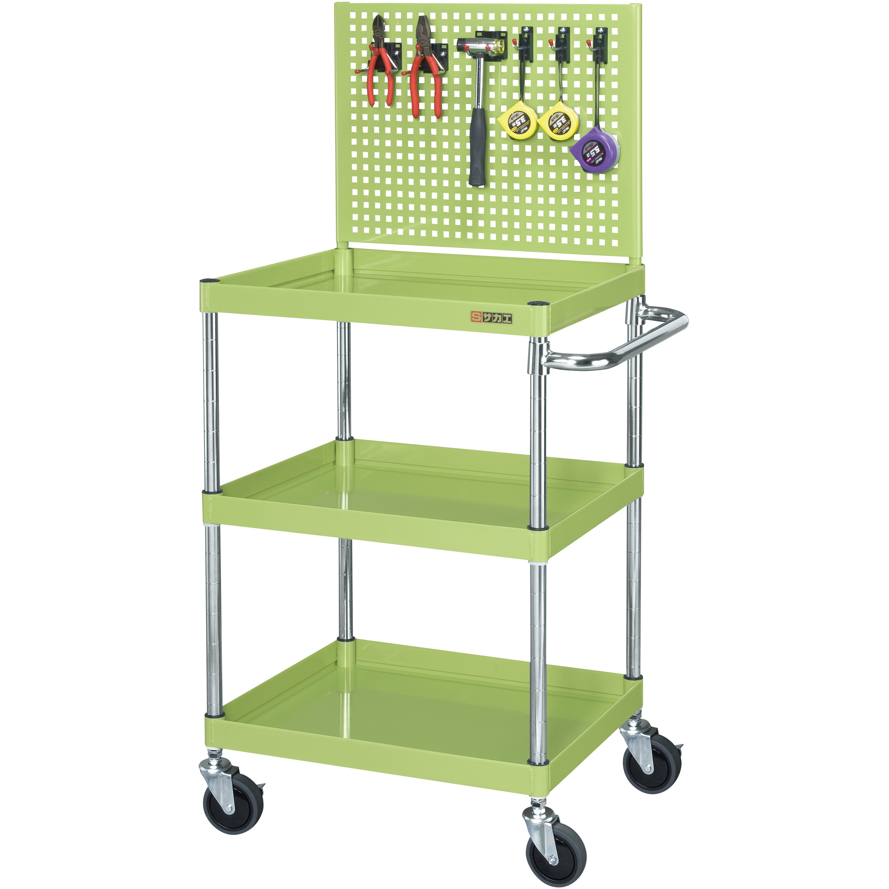 サカエ ステンレスCSパールワゴン(H880MM・パンチング仕様) CSP3-6083PSE (083606) ポイント15倍直送品 サカエ ステンレスCSパールワゴン(H880MM