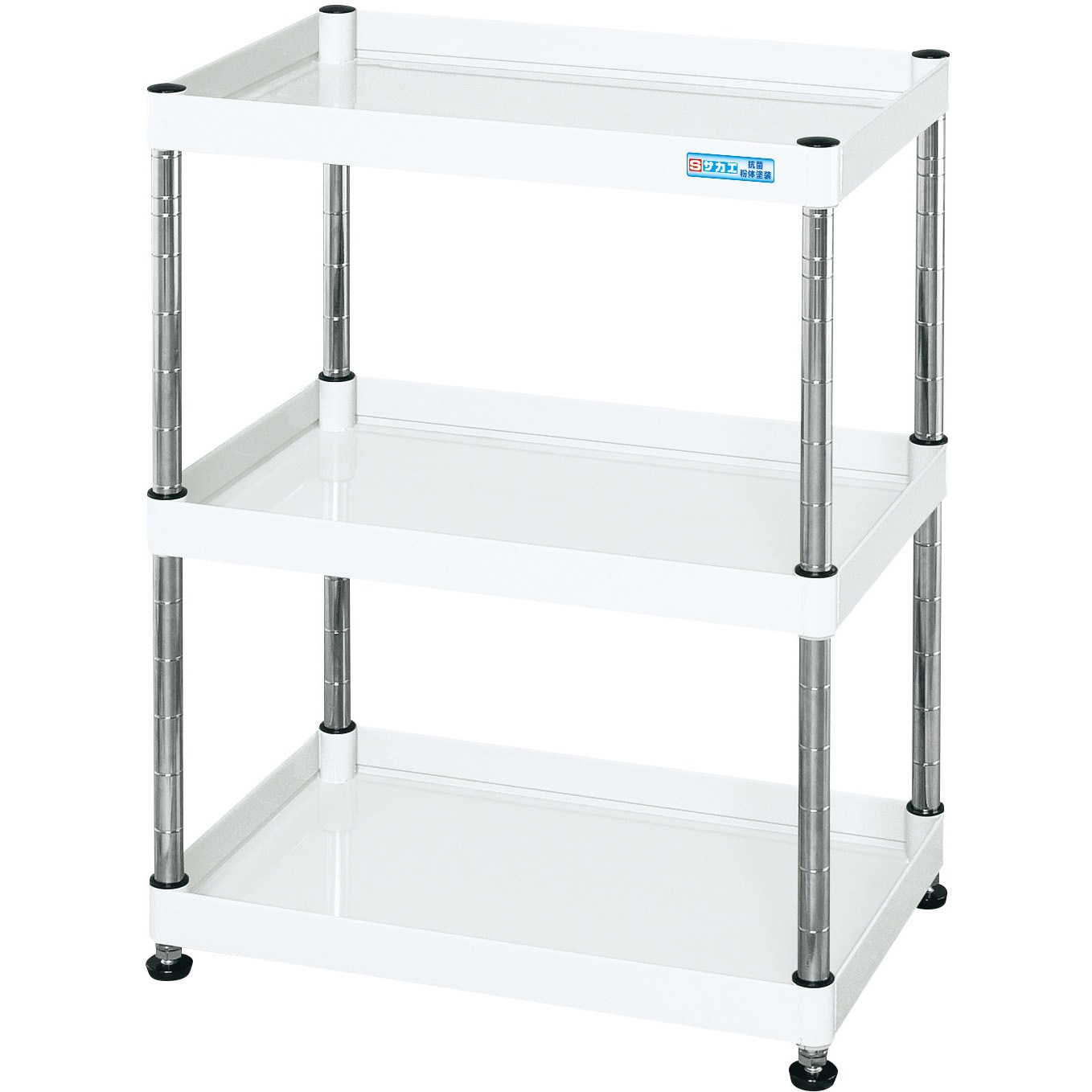 CSPN-60103W CSパールワゴン(固定タイプ/H1090/3段) サカエ パールホワイト色 間口600mm奥行400mm  CSPN-60103W
