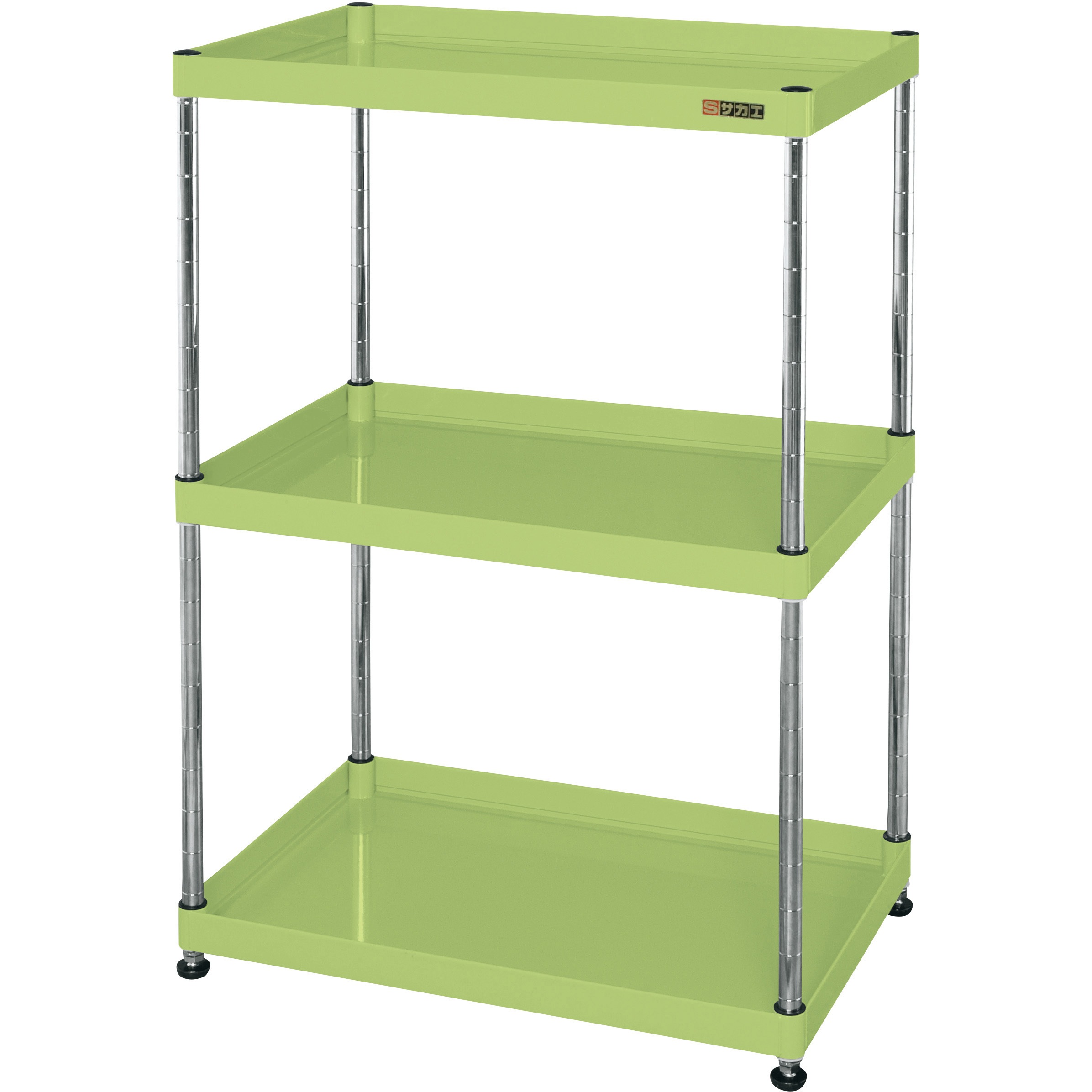 CSPN-75103 CSパールワゴン(固定タイプ/H1090/3段) サカエ グリーン色 間口750mm奥行500mm  CSPN-75103