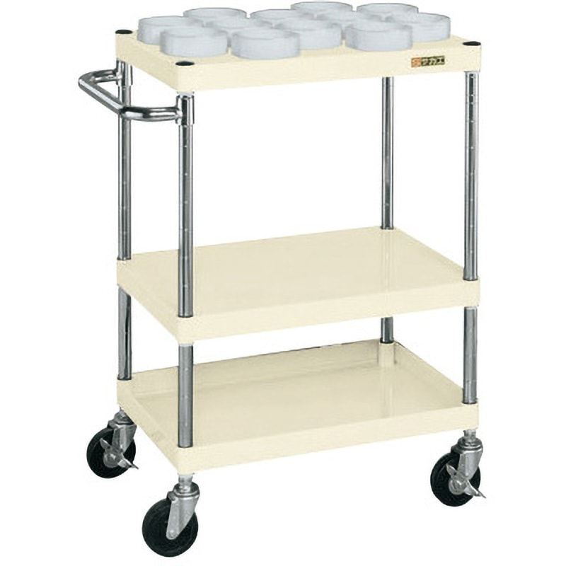 CSP-S21YRAI ツーリングワゴン パールワゴンタイプ 直進安定金具付 サカエ アイボリー色 段数3(内AS50棚1段) 高さ880mm間口600mm奥行400mm  CSP-S21YRAI