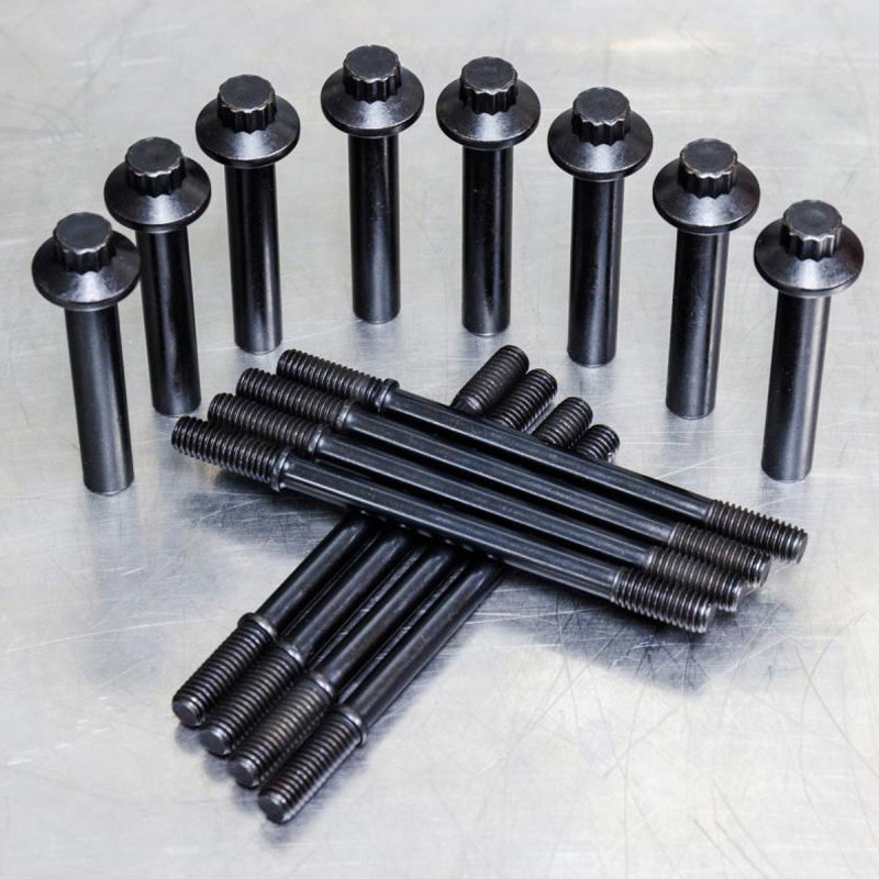 900-1176 シリンダースタッド ヘッドボルトキット 8本セット 900-1176 エスアンドエスサイクル クロモリ ブラック色