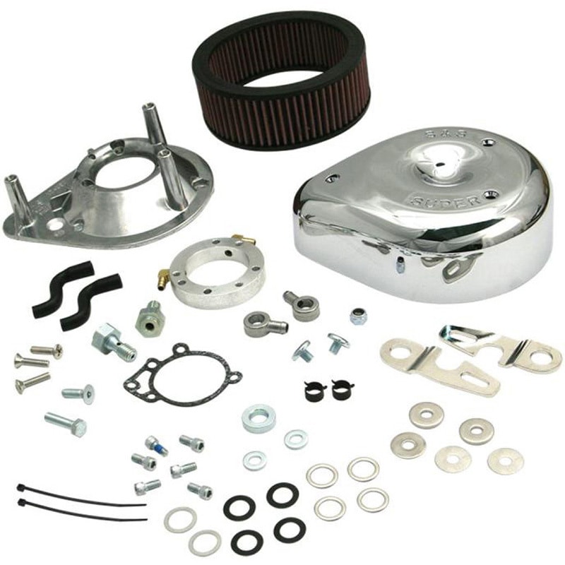 170-0306E クラシックティアドロップ エアクリーナーキット クローム 170-0306E エスアンドエスサイクル アルミ