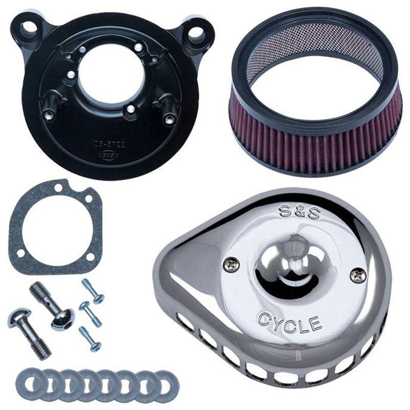 170-0441 ステルス エアクリーナーキット ミニティアドロップ クローム 170-0441 エスアンドエスサイクル アルミ