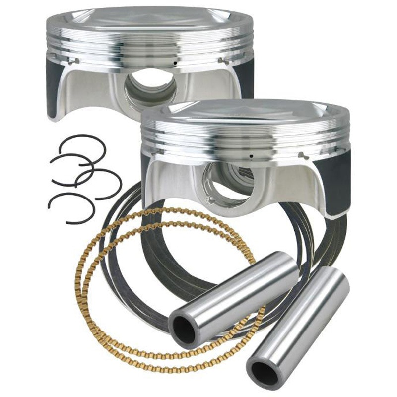 92-1212 3-7/8ボア鍛造ピストンセット+0.02 92-1212 エスアンドエスサイクル 鍛造アルミ