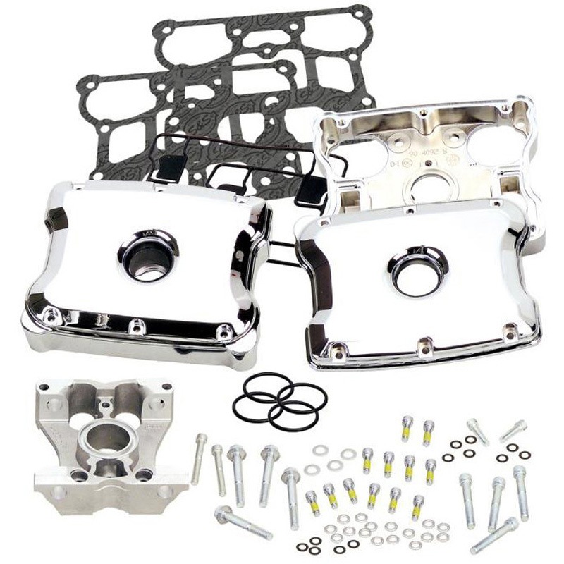 90-4110 ダイキャストロッカーカバーキット クローム 90-4110 エスアンドエスサイクル アルミ