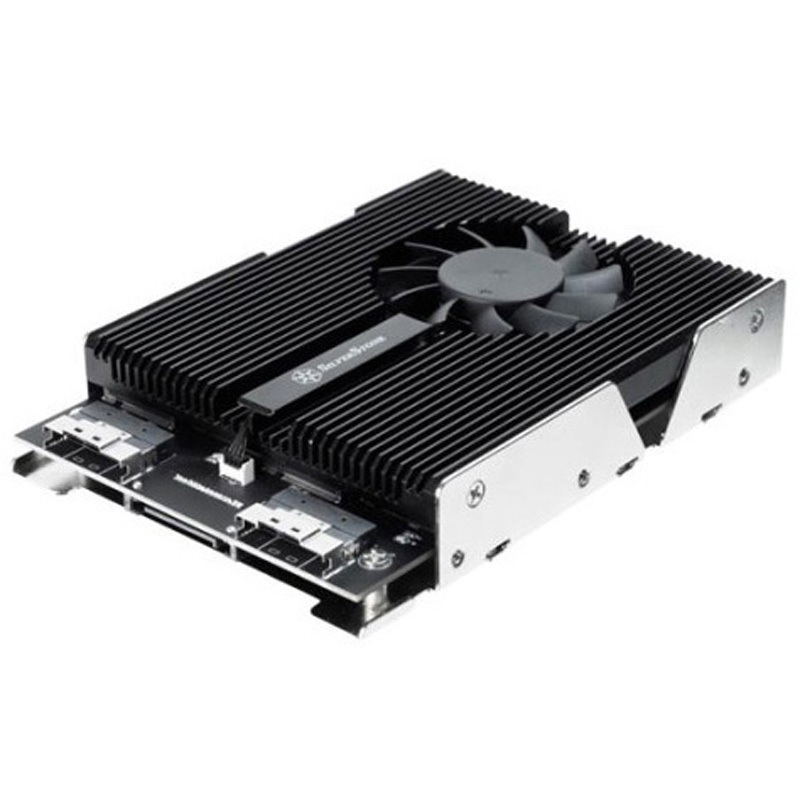 SST-SDP13B SilverStone SSD増設ベイ SDP13 3.5 ベイ～PCIe NVMe M.2 SSD x4アダプタ SST-SDP13B SILVER STONE(シルバーストーン) 黒色