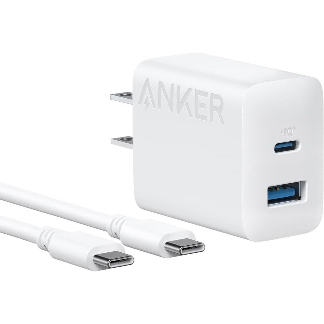 B2348N21 Anker Charger (20W， 2-Port) with USB-C & USB-C ケーブル 
