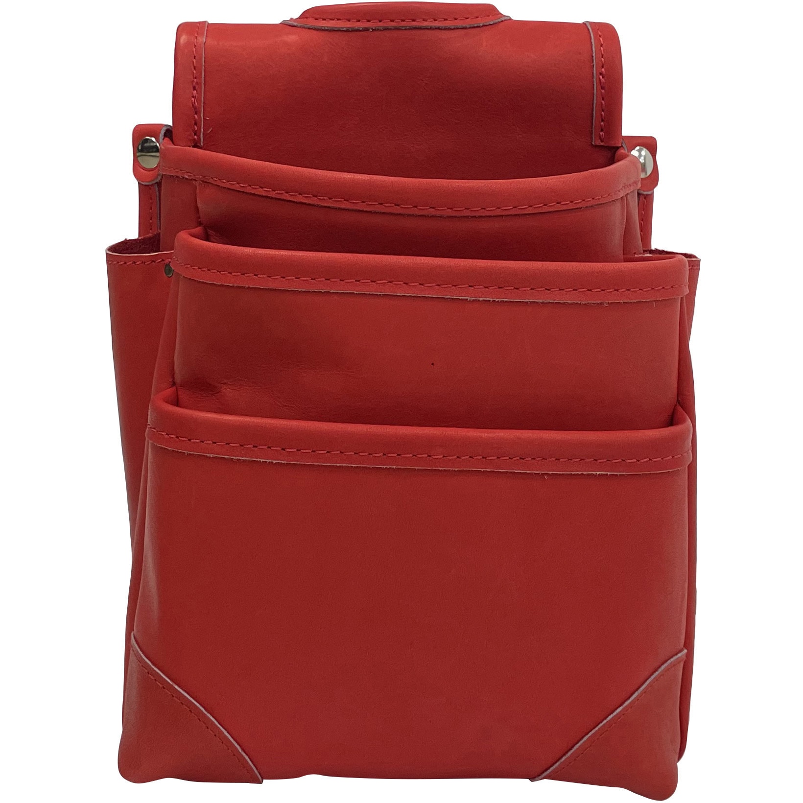 CHS-06R 革製腰袋3段 コヅチ レッド色 CHS-06R - 【通販モノタロウ】