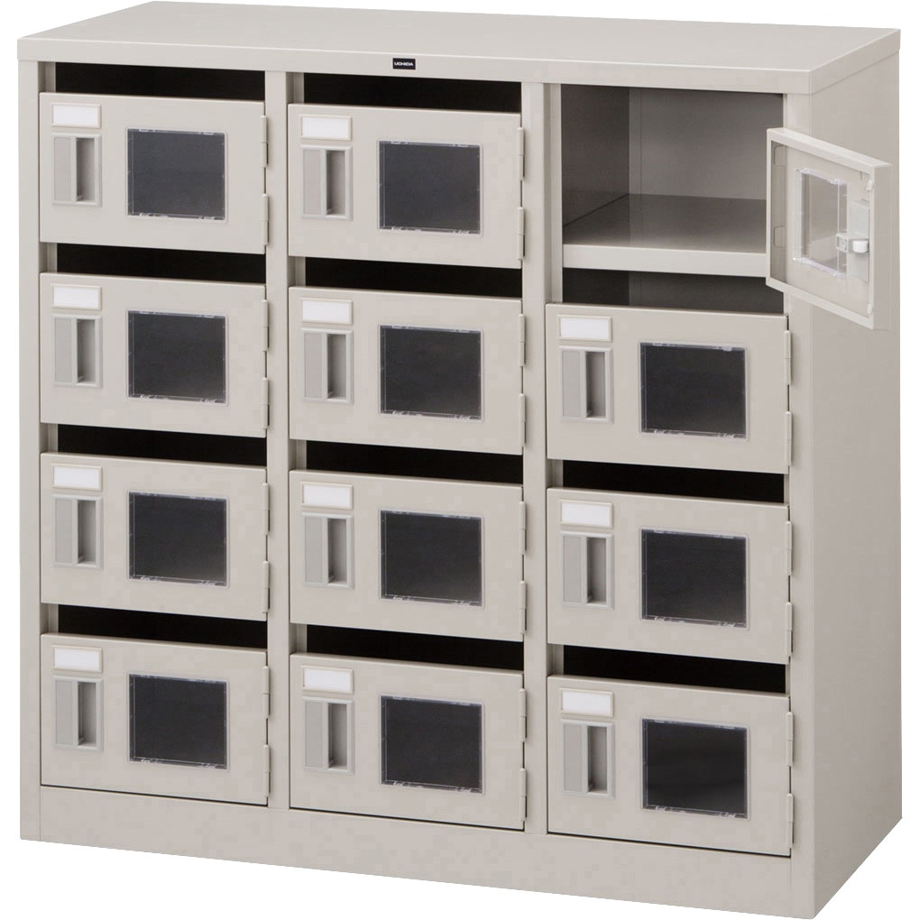 5-860-6010 メールボックス 内田洋行 人数12口用(3列4段) 鍵付き   5-860-6010