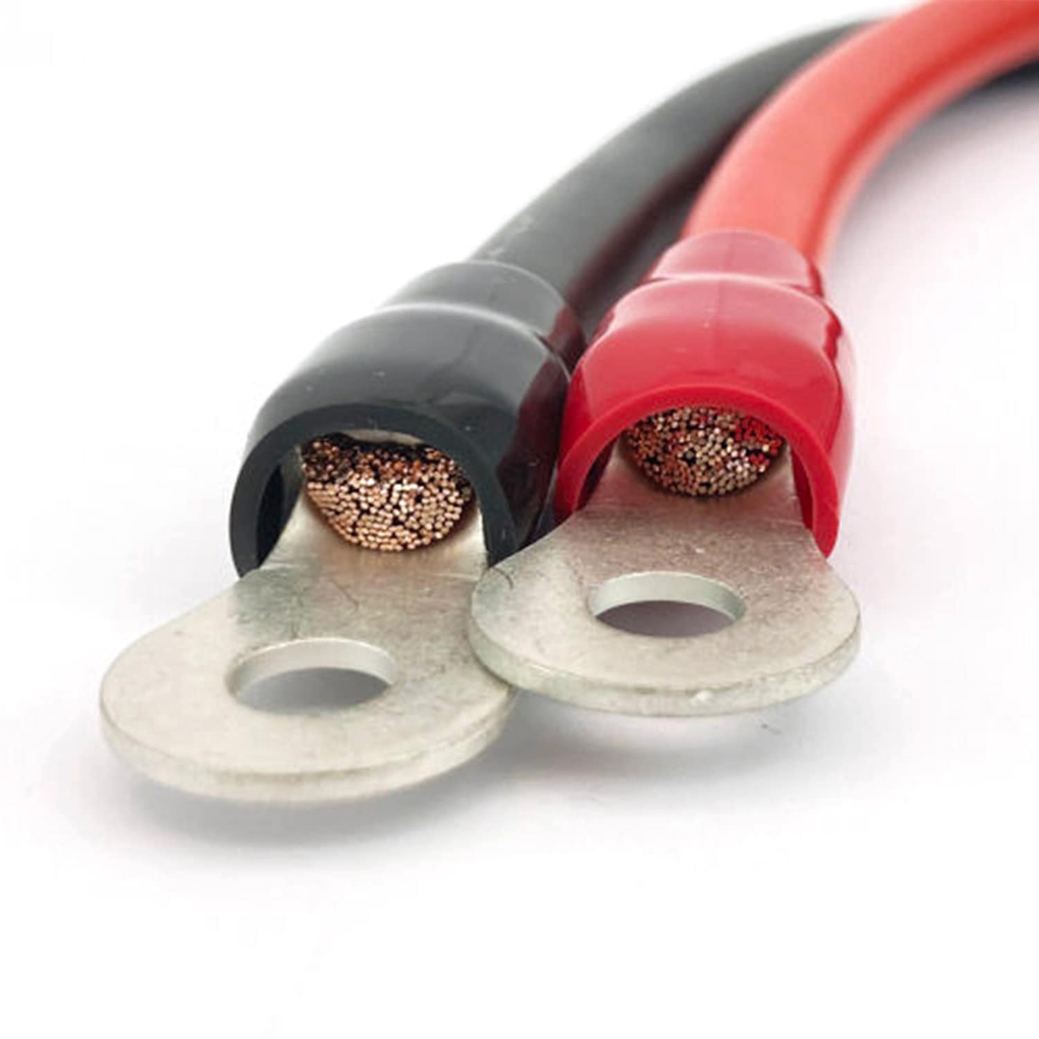 KEI-KIV38-R388-0.5 両端R38-8端子付 KIV38sq(AWG2)ケーブル 赤黒2本