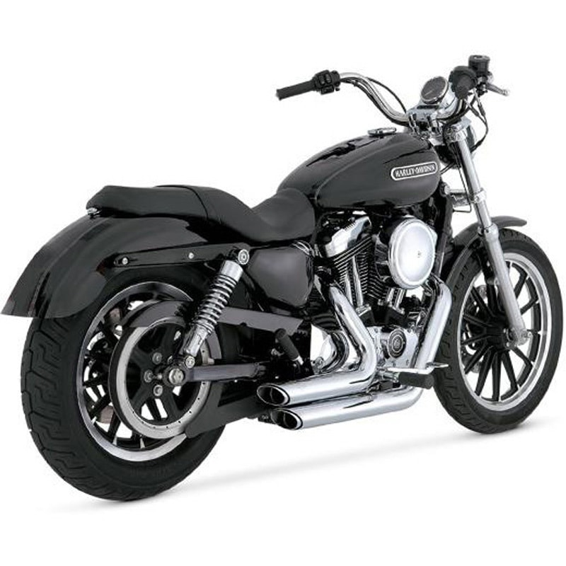 1800-0467 ShortShots Staggered ショートショットスタッガード クローム マフラー 1800-0467 Vance&Hines フルエキゾーストタイプ スポーツスターファミリー(04-13)用