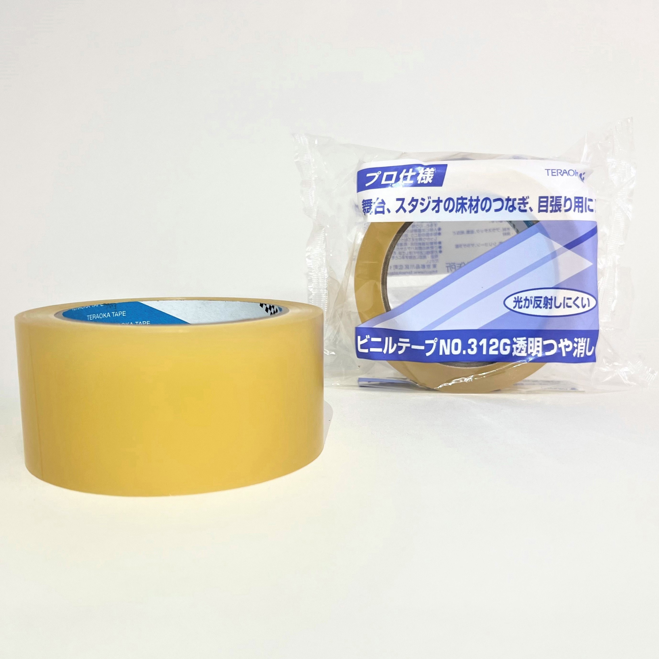 NO.312G 舞台用ビニルテープ 寺岡製作所 ポリ塩化ビニルフィルム基材 透明艶消し色 幅25mm長さ30m 1箱(72巻)