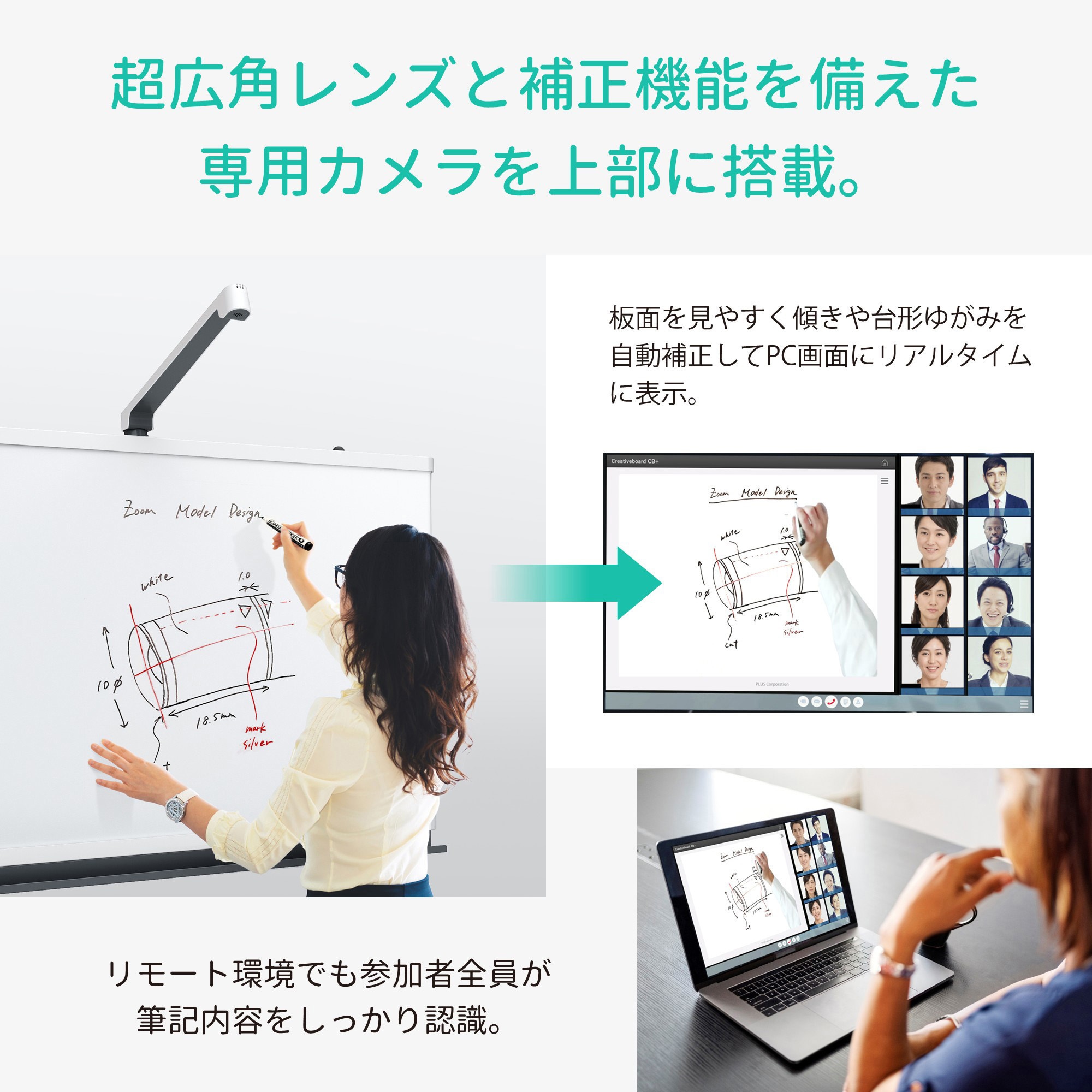 CB-1600-SY ホワイトボード クリエイティブボード CB+(組立サービス付