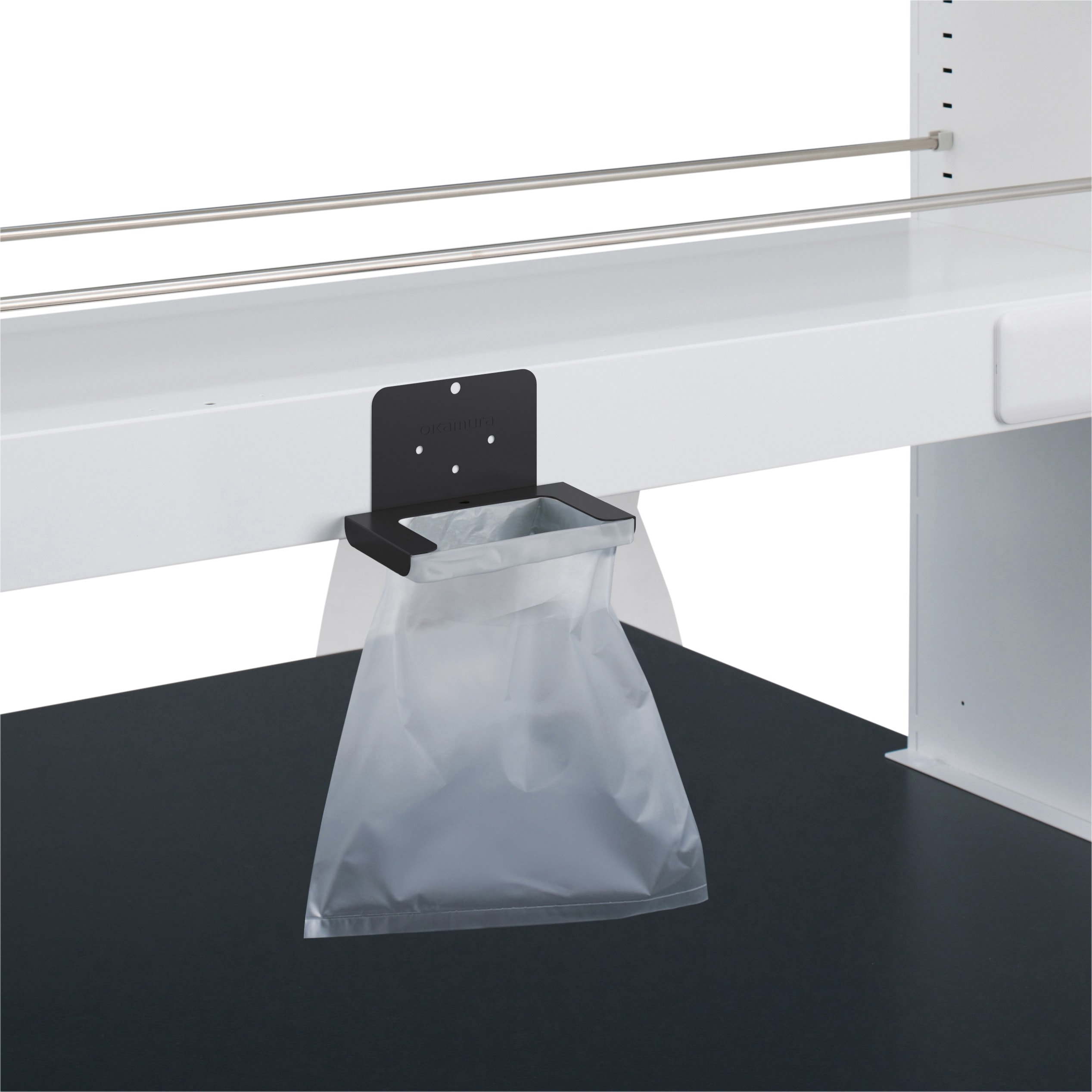 L7D24A ZK25 【ラボラトリーサポートツール】PONTE ごみ袋ホルダー マグネットタイプ オカムラ(岡村製作所) 幅147mm奥行85mm高さ86mm  L7D24A ZK25