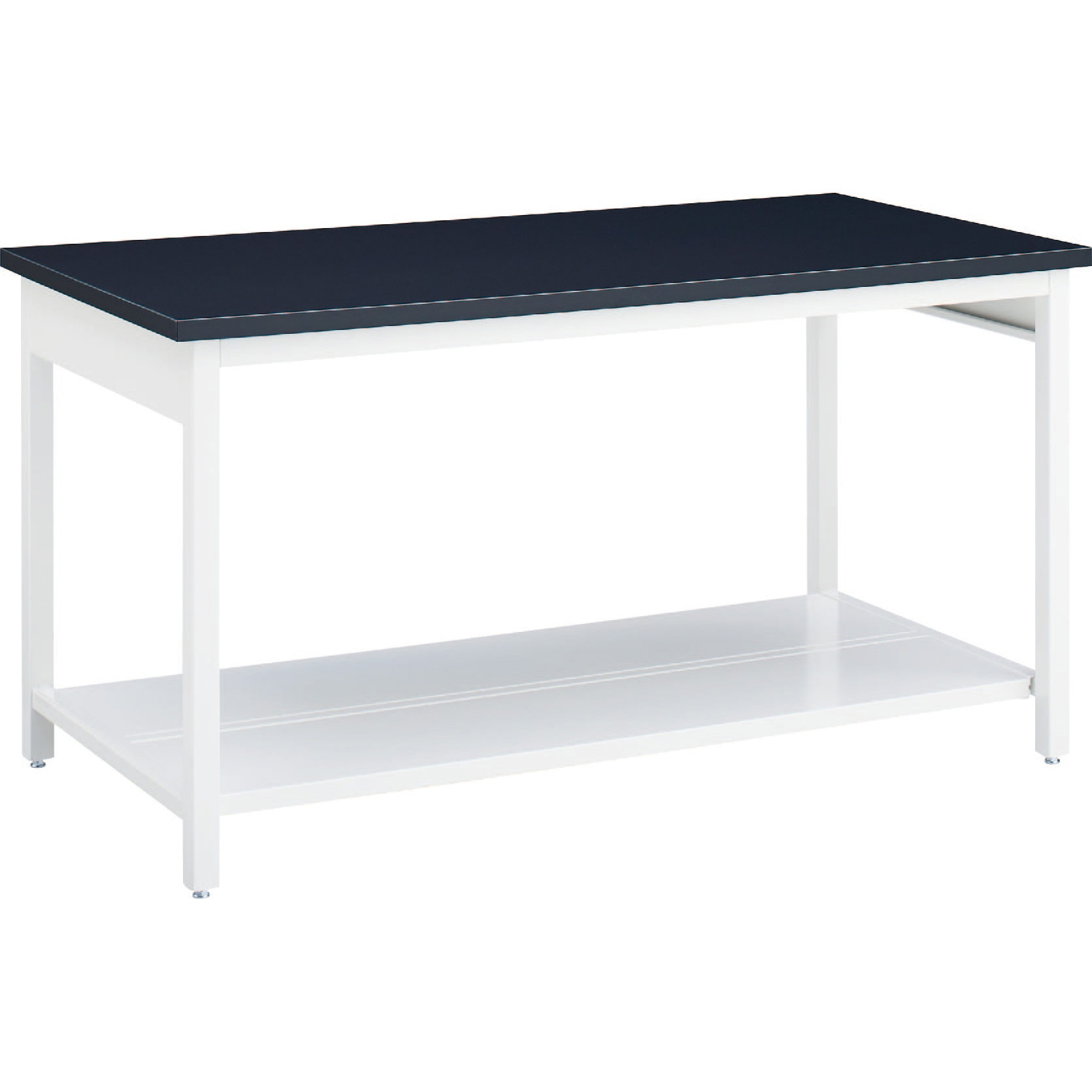 L77BGE MBU2 スチール実験台・作業台 片面 アジャスタータイプ 棚付 引出し無 1200×750×800mm 1台 オカムラ(岡村製作所) 【通販モノタロウ】