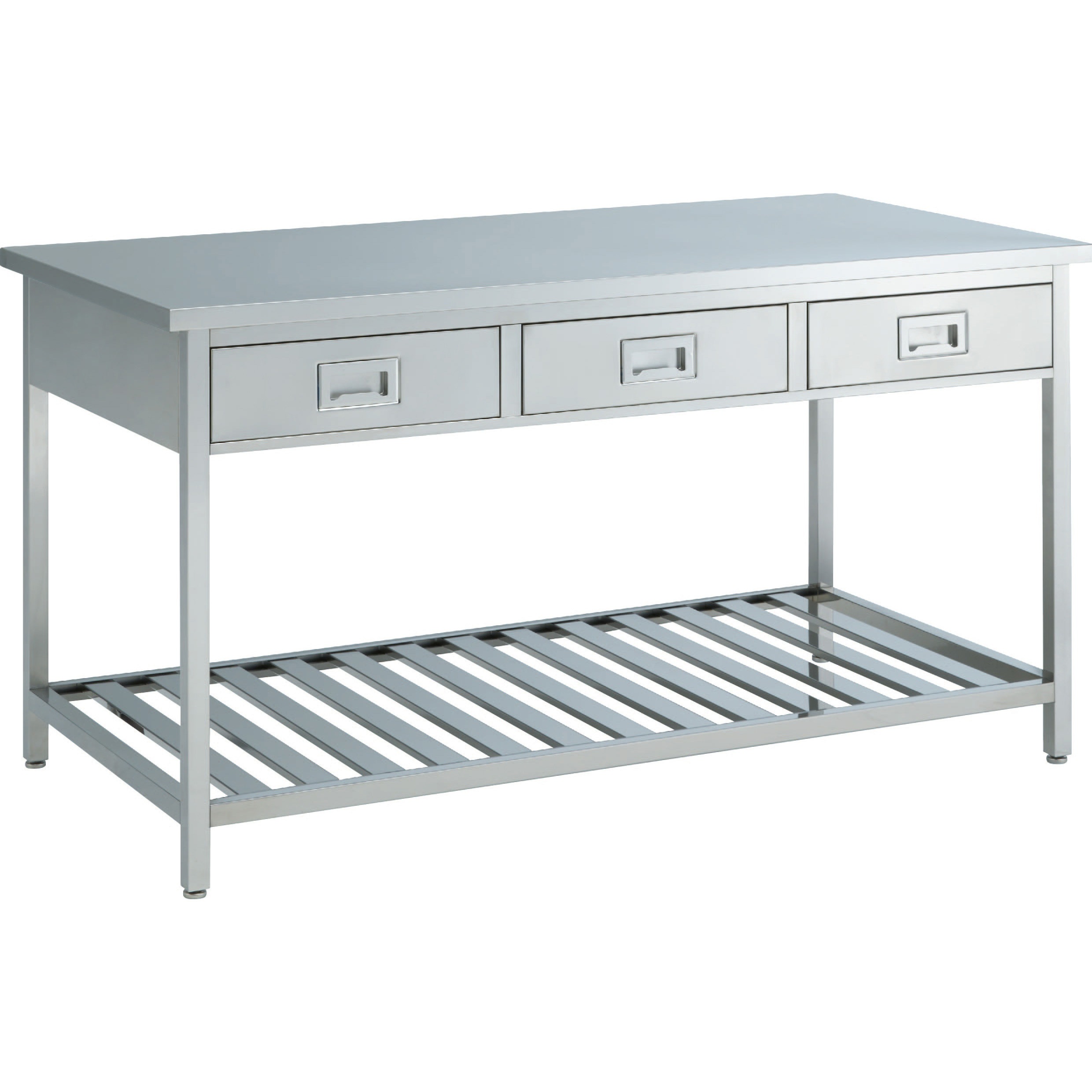 L771JG S01 ステンレス実験台・作業台 片面 アジャスタータイプ 棚付 引出し付 1800×750×850mm 1台 オカムラ(岡村製作所) 【通販モノタロウ】 265,410円