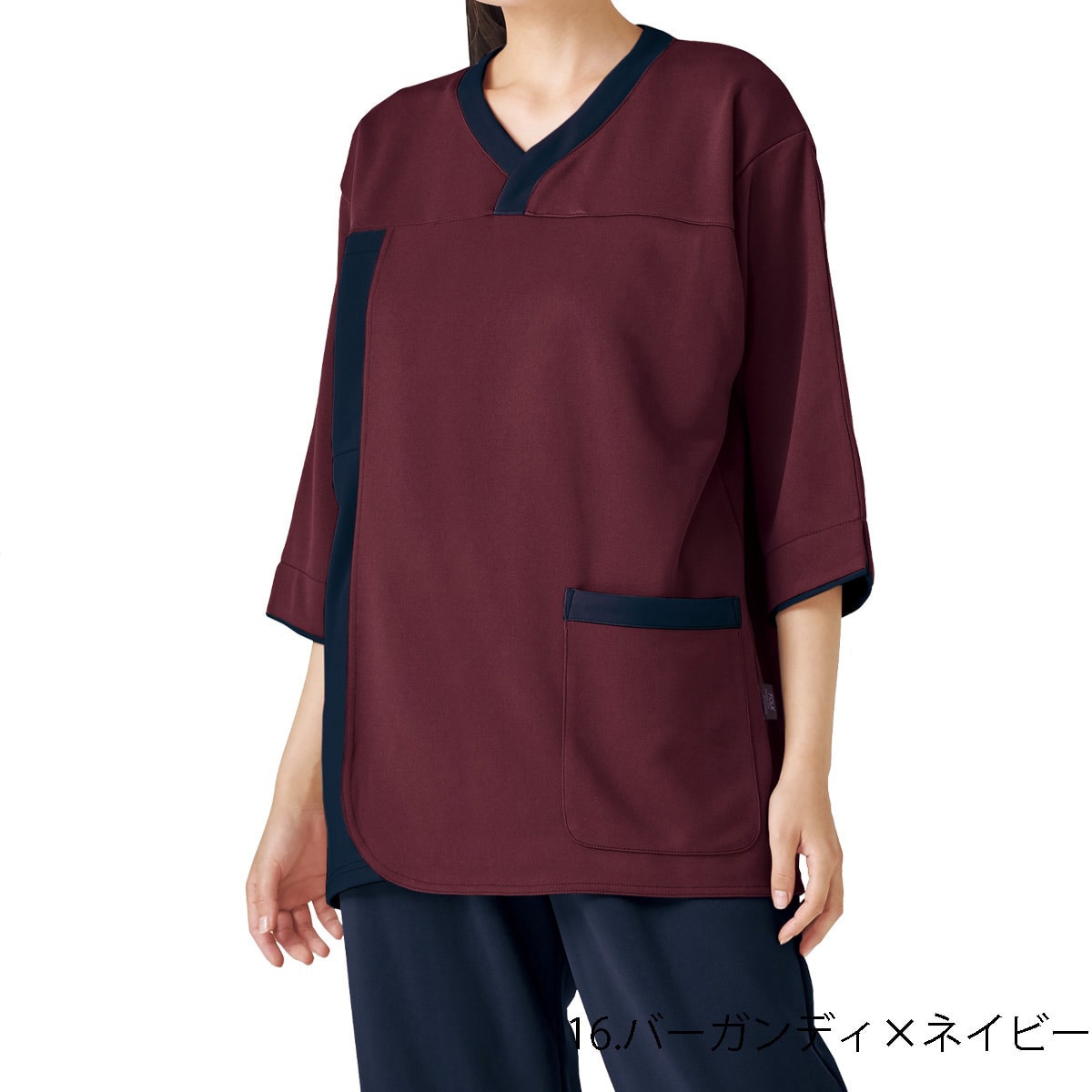 7075SK プルオーバー フォーク バーガンディ×ネイビー色 LL  7075SK 5,438円