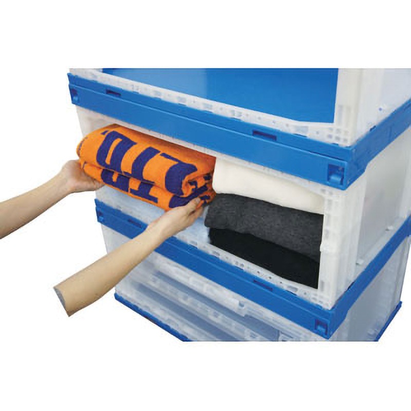 55587000WHBL オリコンラック(長側扉なし) サンコー(三甲) 容量76.4L 種別P75B-D ホワイト/ブルー色 外寸(幅×奥行×高さ)649×439×327mm 1個