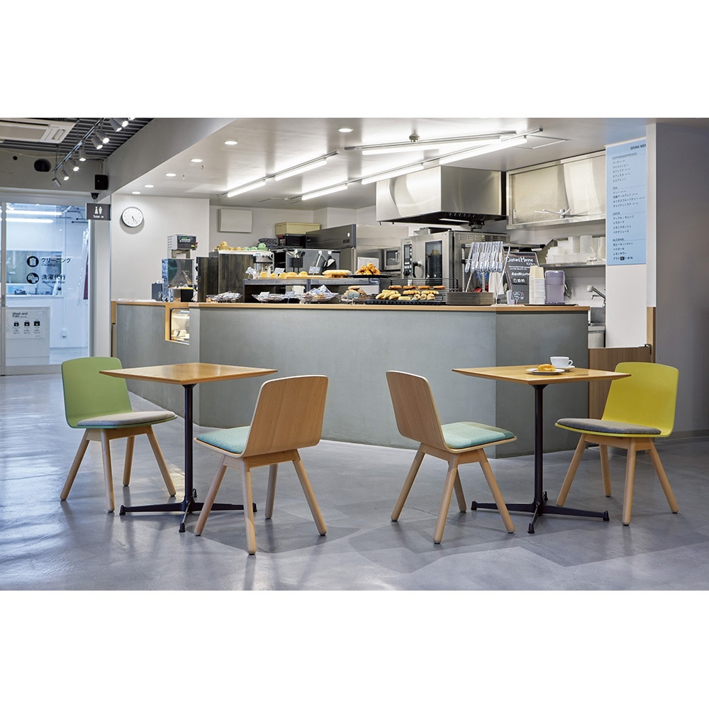 S・CW-F674A・AL・A・BK・NV 木製チェア カフェチェア オリバー 幅