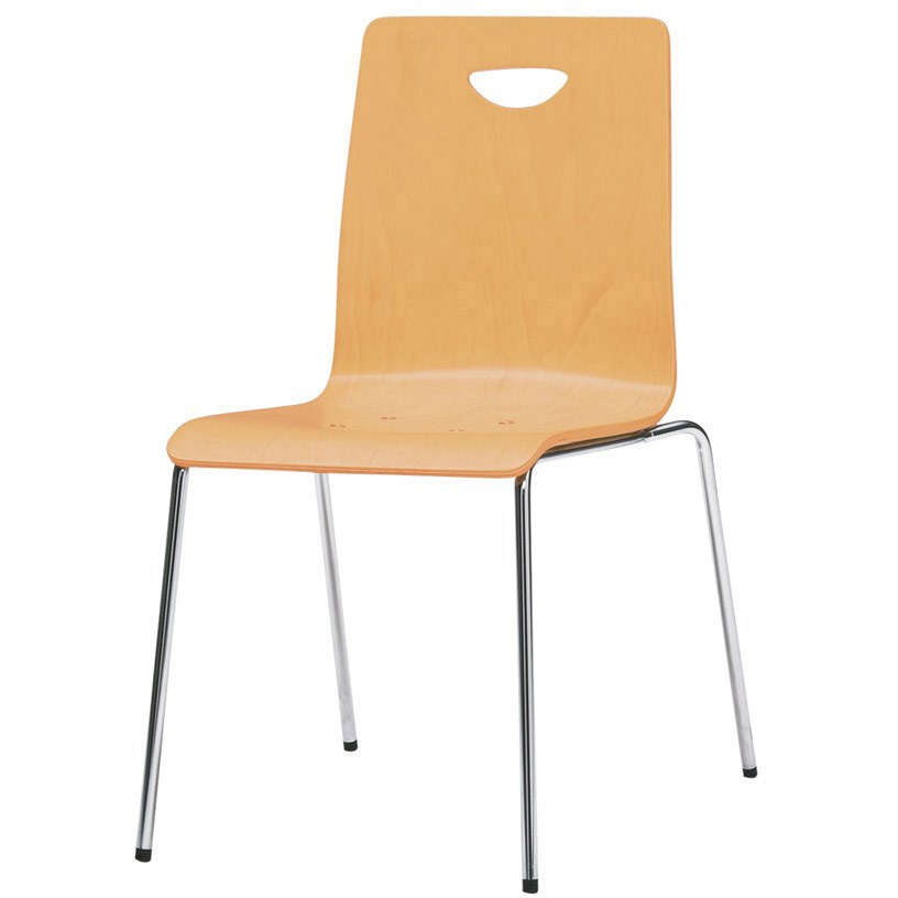 S・CS-2825A・NB・WS スチールチェア オリバー 幅480mm高さ805mm