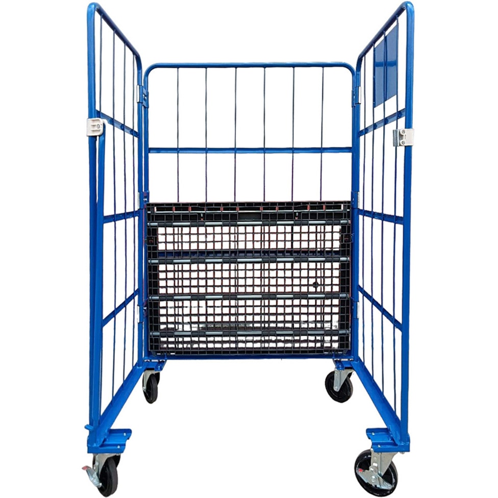 【中古品】床板樹脂カゴ台車　800×600×1700㎜　K068 カゴ台車 観音扉付 床板樹脂製 1台 モノタロウ 【通販モノタロウ】