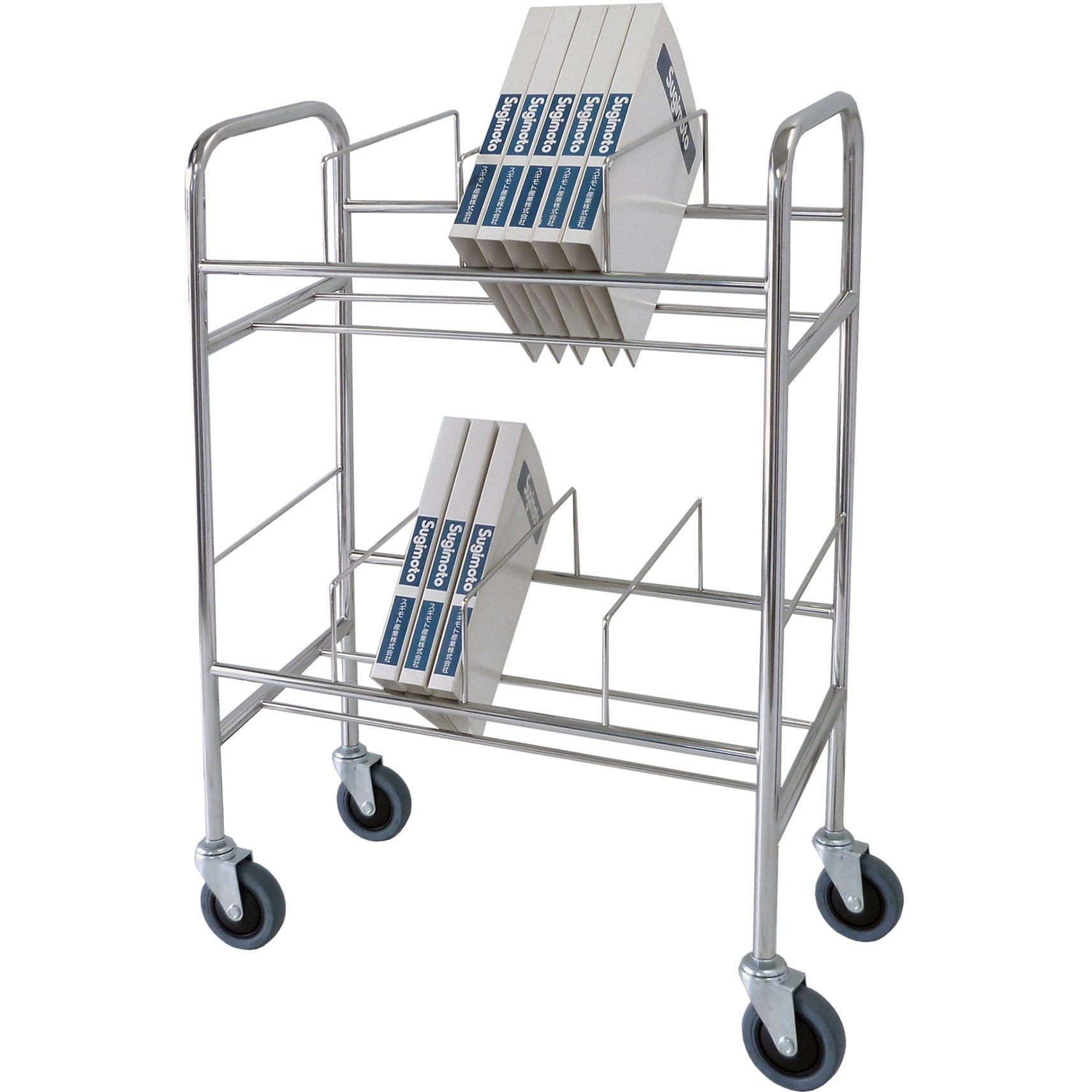 OD-41S-A カルテワゴン(ブックワゴン) スギモト産業 幅665mm奥行320mm高さ970mm  OD-41S-A