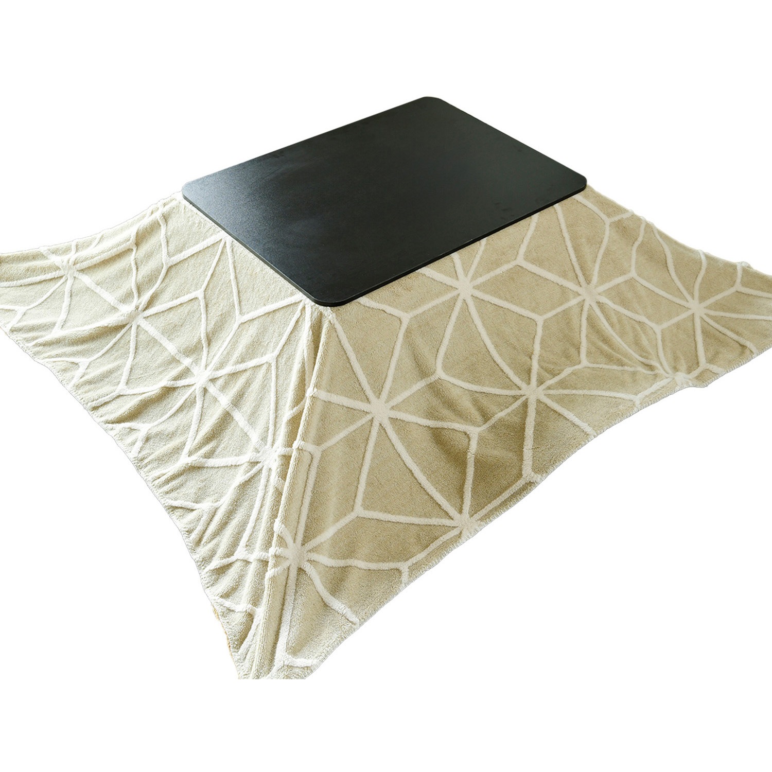 NCK-80602(BK/BR)+KY-BKET8060-LBE こたつテーブル 布団セット 80×60cm