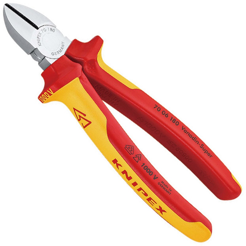 7006-180 絶縁斜ニッパー 1000V 1丁 KNIPEX(クニペックス) 【通販モノタロウ】
