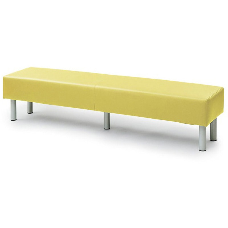 ヤマゼン YAMAZEN ロビーベンチ ALB-1800-BE ALB-1800(YE) ロビーチェア YAMAZEN(山善) 合成皮革 イエロー色 3人