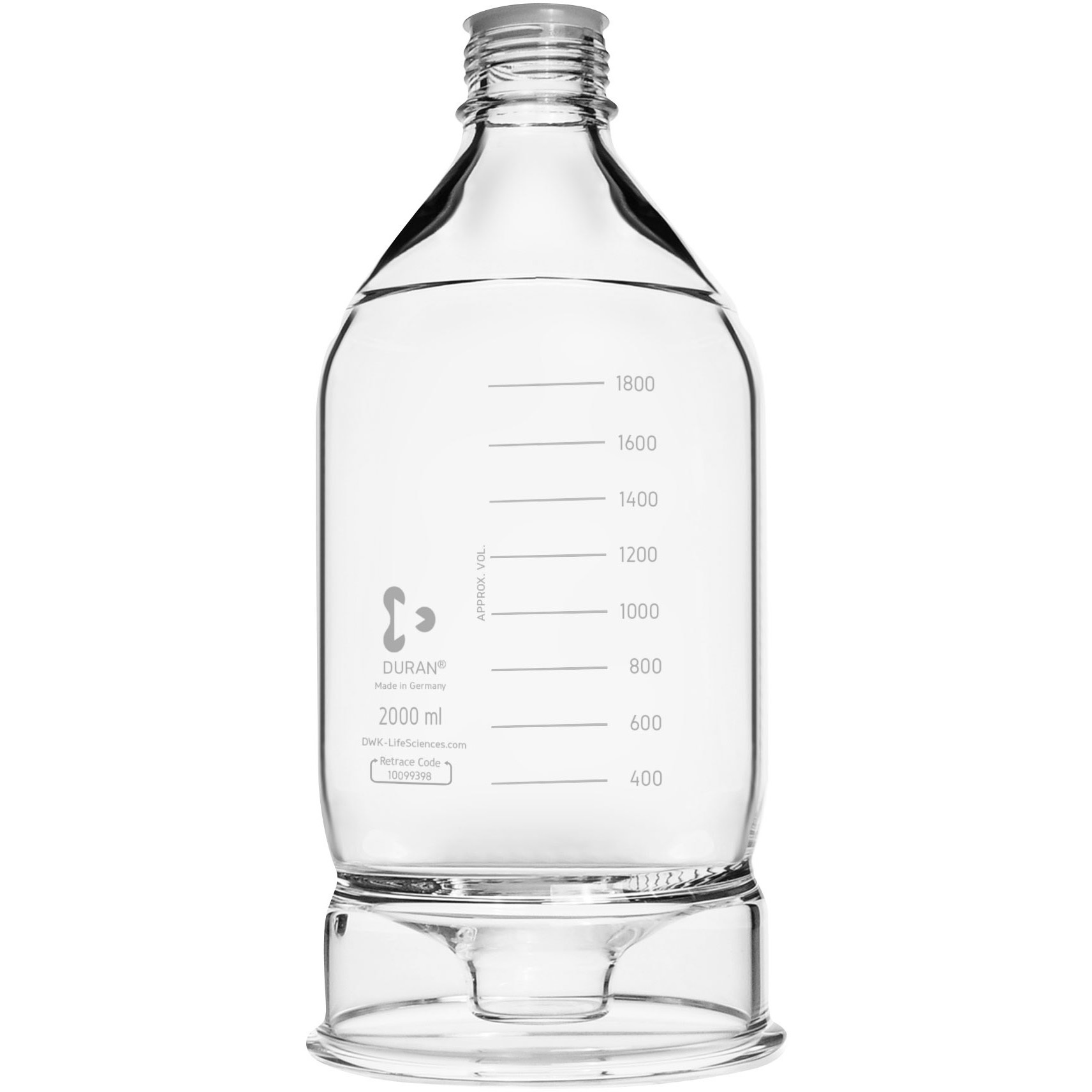 017390-2000 HPLC溶媒ボトル びんのみ DURAN ねじ規格GL45 2000mL 1本