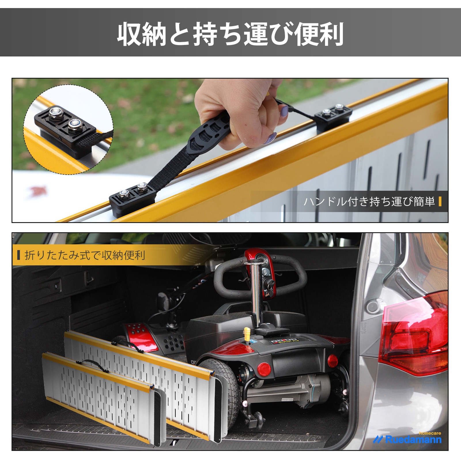 MR607SWC-5S 車椅子スロープ 折り畳式 段差解消 1個 Ruedamann 【通販