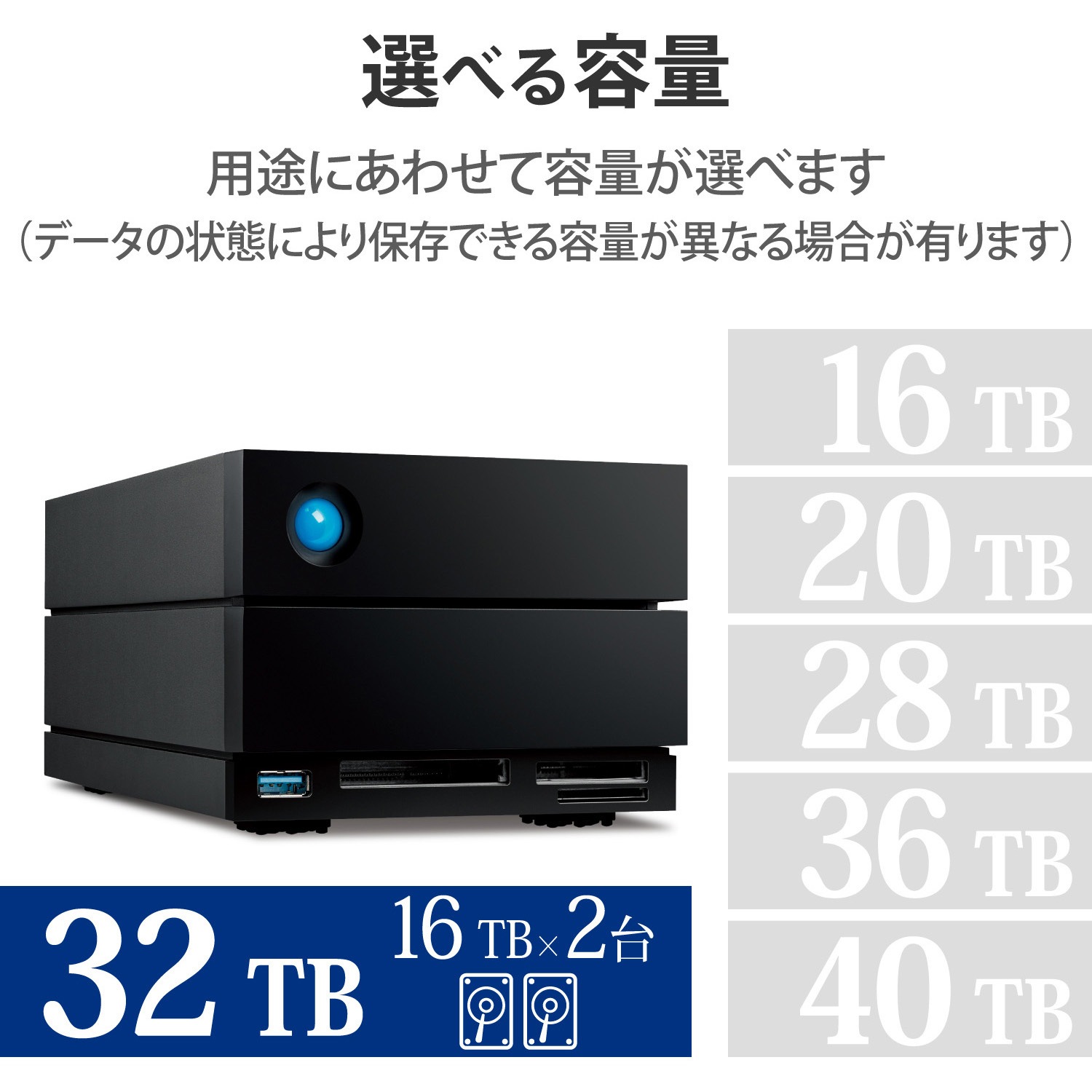 【未使用】LaCie 2big Dock TB3 20TB 外付けハードディスク LaCie 2big Dock v2 20TB - STLG20000400