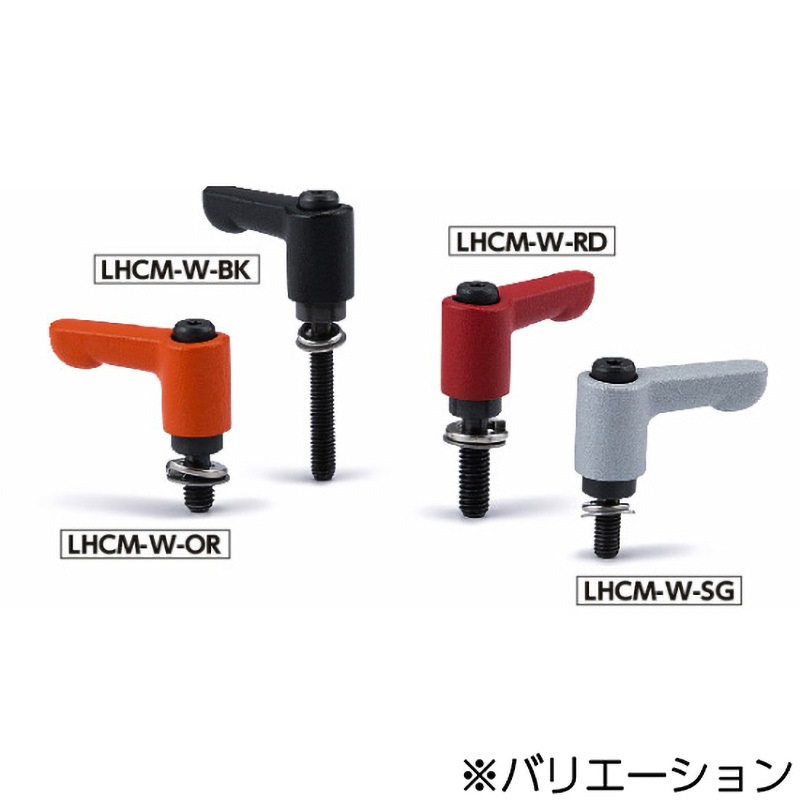 LHCM-5-50-W-RD ミニクランプレバー ばね座金組み込みタイプ・フラット