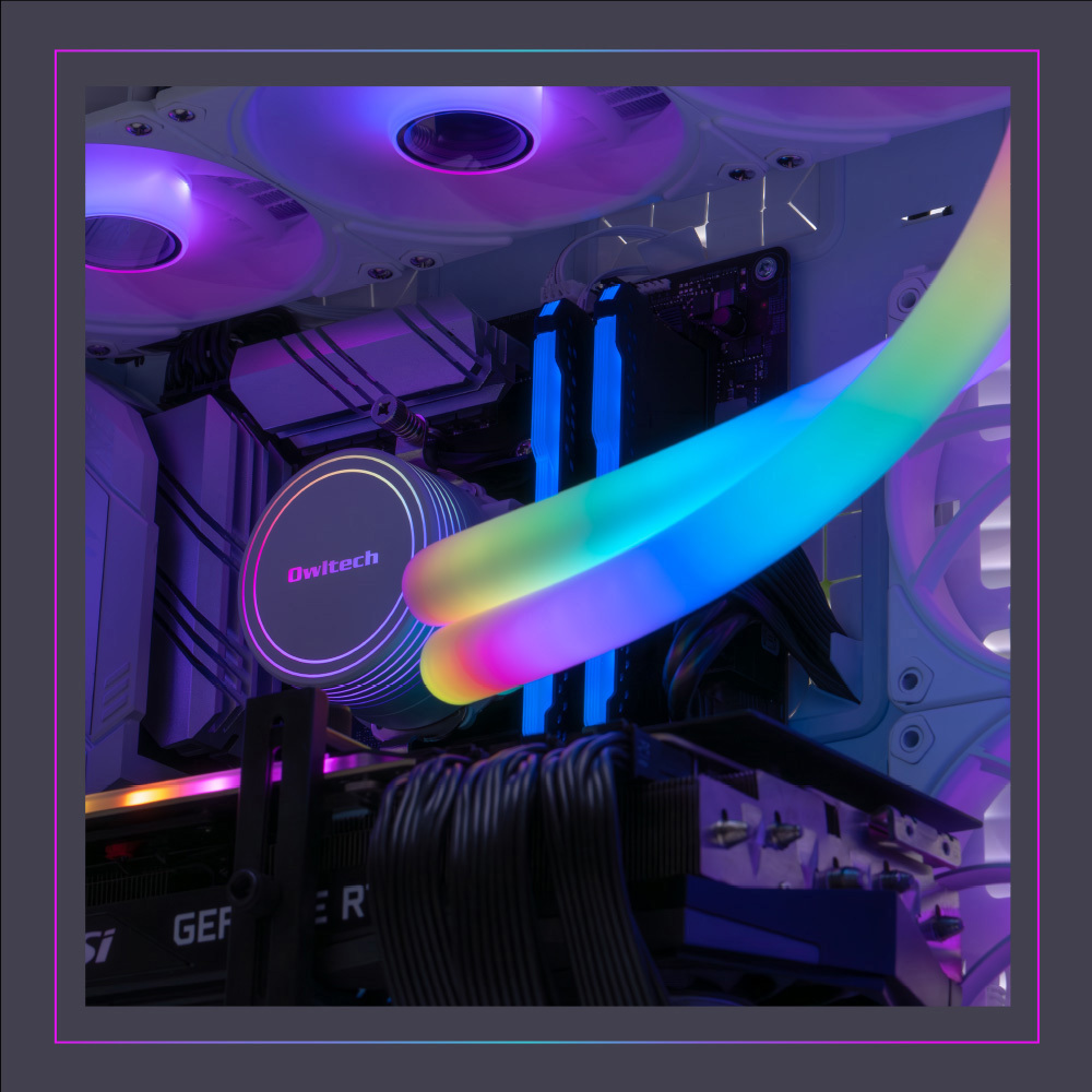 OWL-LCS360ARGB-WH ARGB LED内蔵ヘッド&チューブ 水冷CPUクーラー