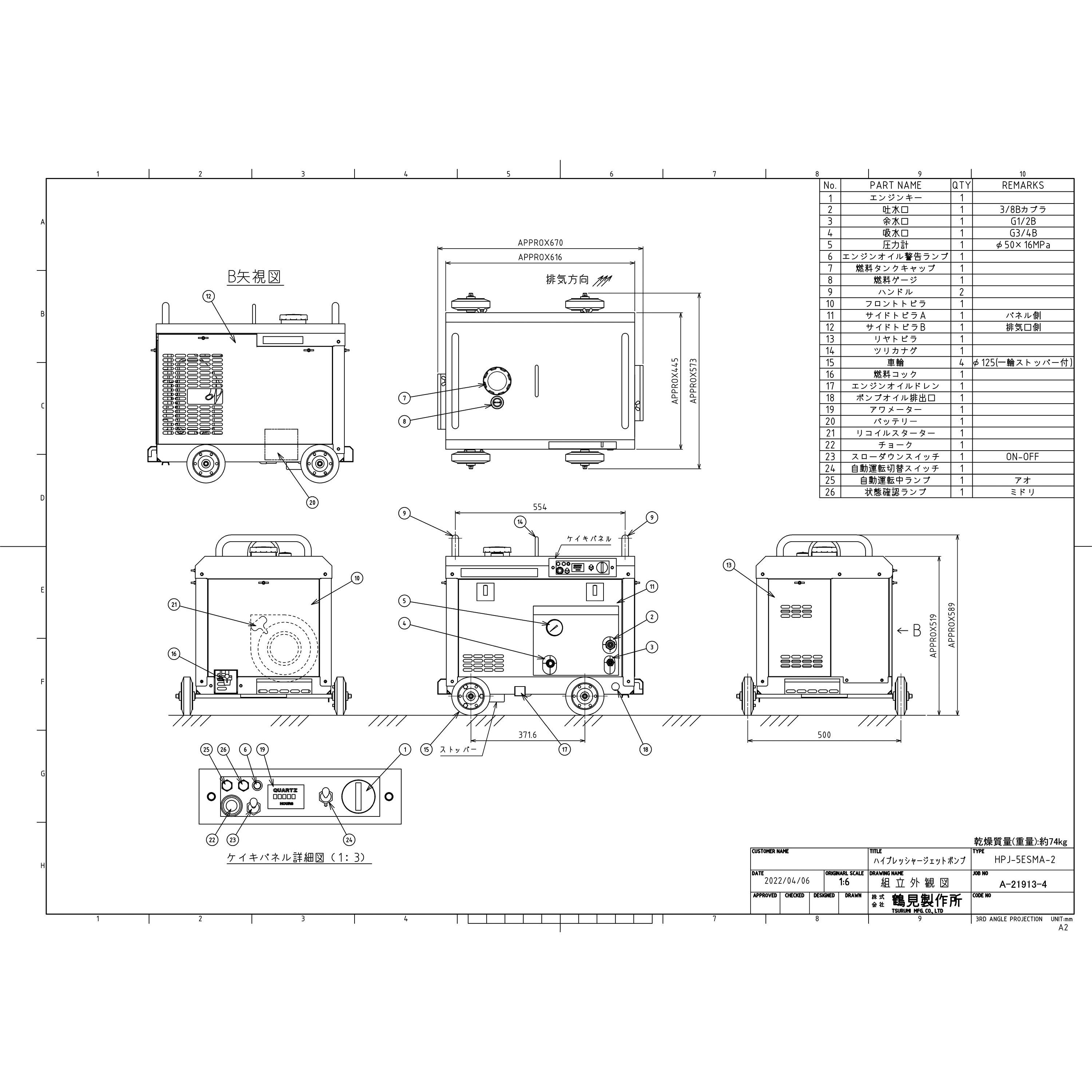 K2 ★ツルミHPJ-5ESM高圧洗浄機防音ガン・高圧ホース・給排水ホースセット ツルミポンプ ツルミ 鶴見 HPJ-5ESM-3 高圧洗浄機 旧型式 HPJ