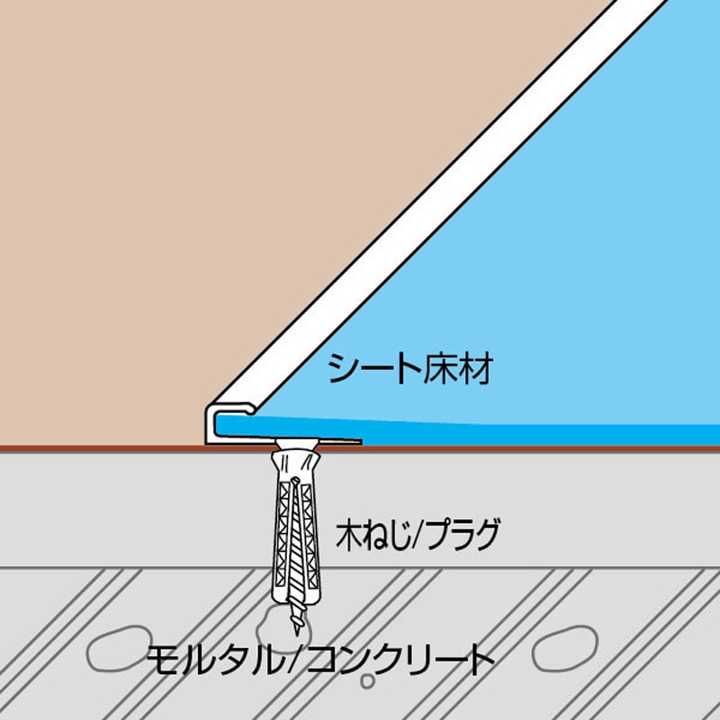 AL-2(S)_2.00m (穴あき) アルミ見切り材 エッジカバー AL-2 1本 ヤスダ