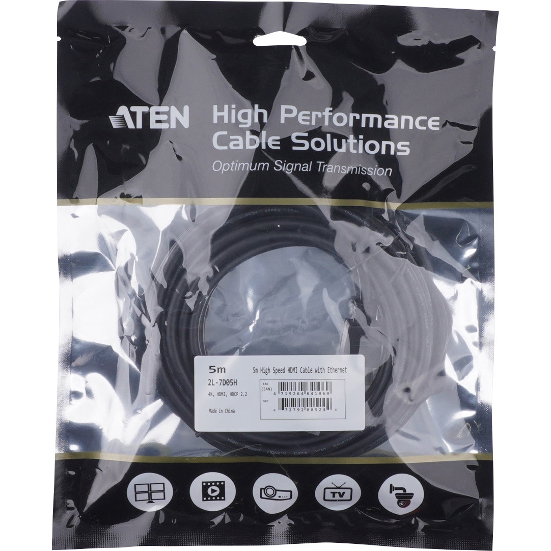 2L-7D05H HDMIケーブル ATEN ブラック色 オス - オス イーサネット対応