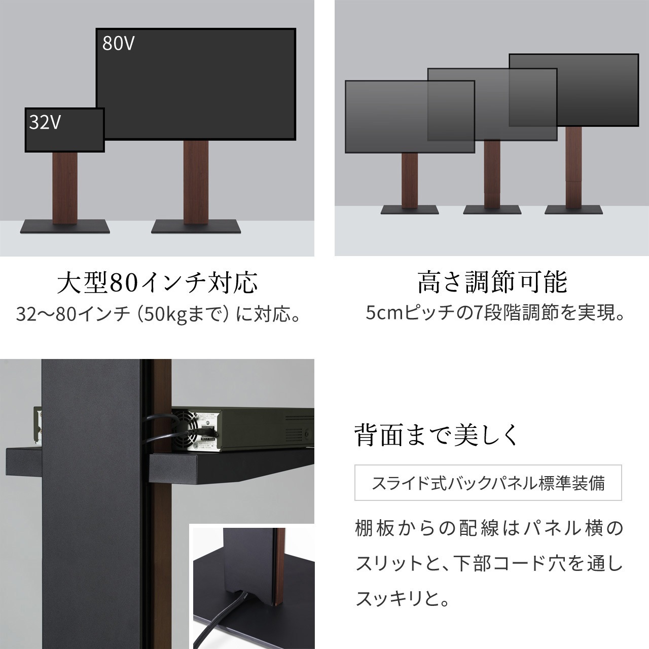 WLTVK6238 WALL テレビスタンドV5ハイタイプ WALL WLTVK6238 WALL テレビスタンドV5ハイタイプ WALL