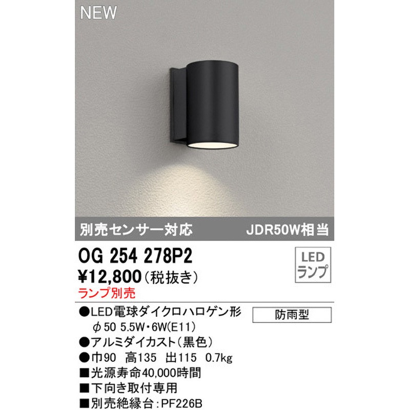 OG254278P2 エクステリア ポーチライト 本体 ODELIC(オーデリック