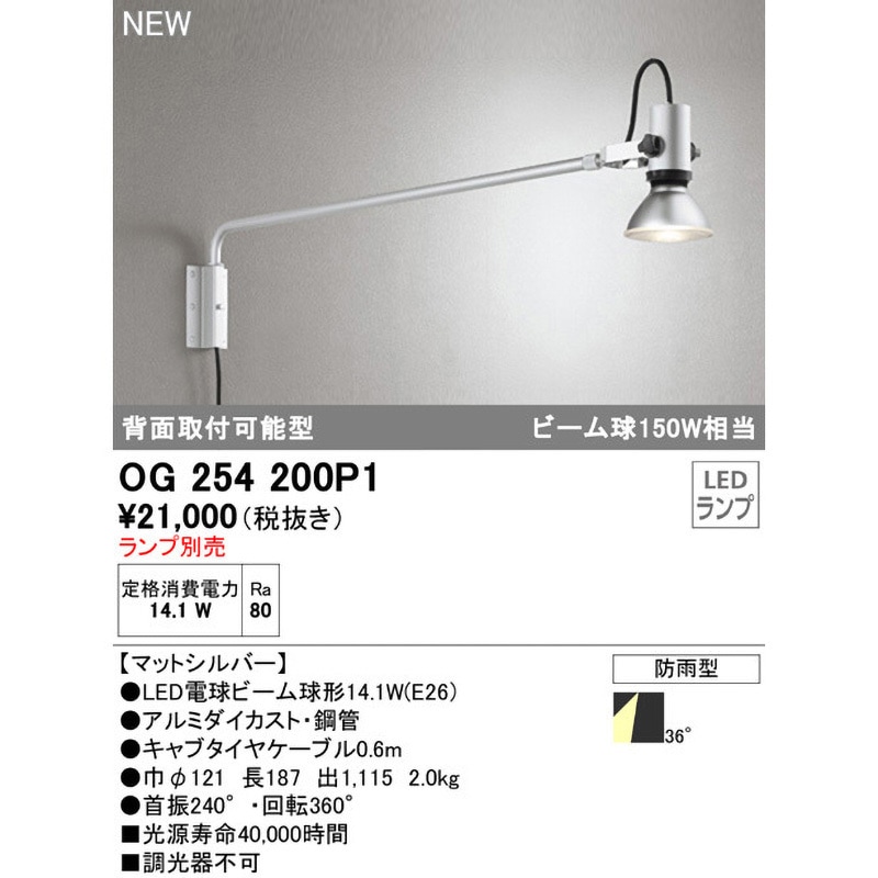 OG254200P1 エクステリア スポットライト 本体 ODELIC(オーデリック