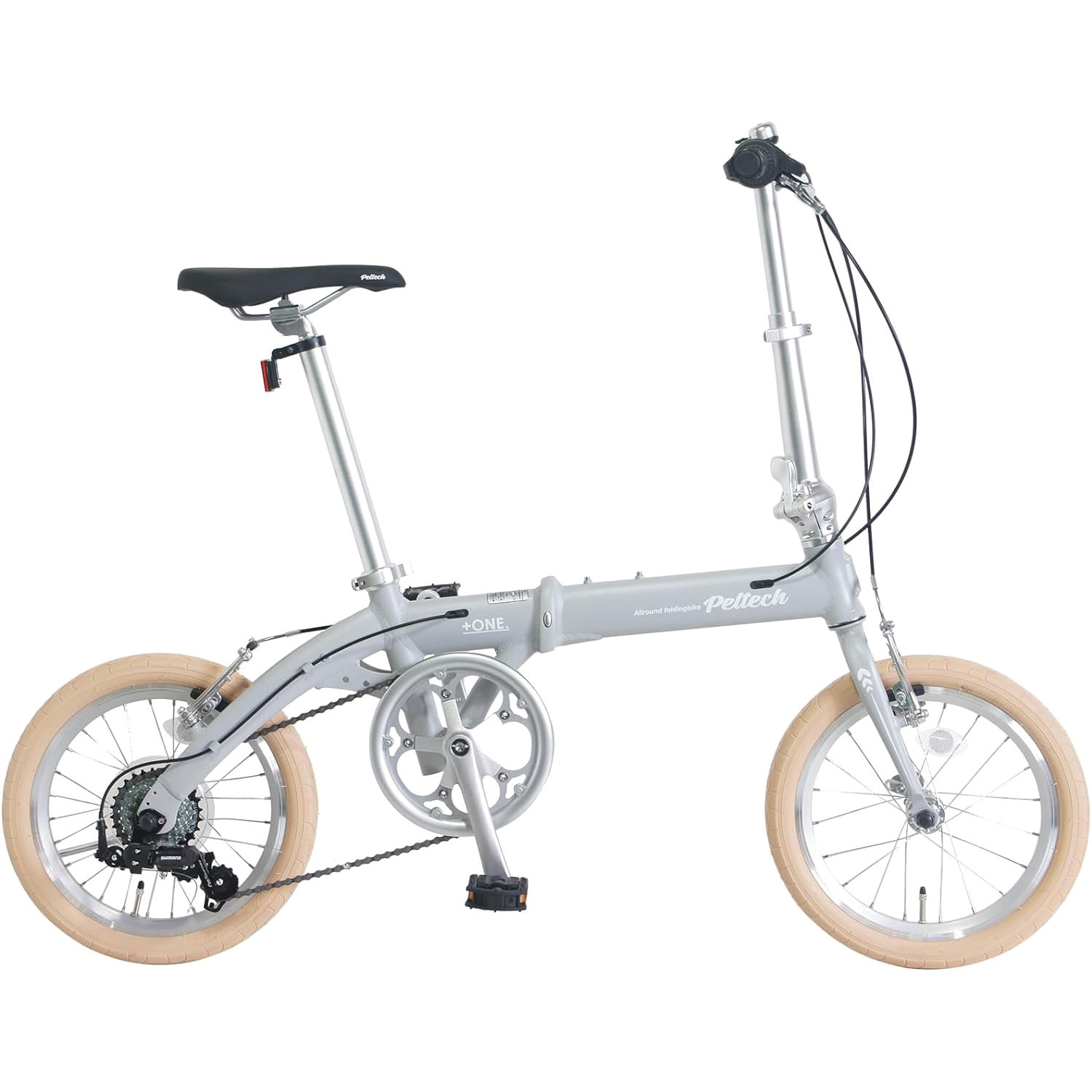 FP-167S-GY 16型外装7段軽量アルミ折り畳み自転車 PELTECH