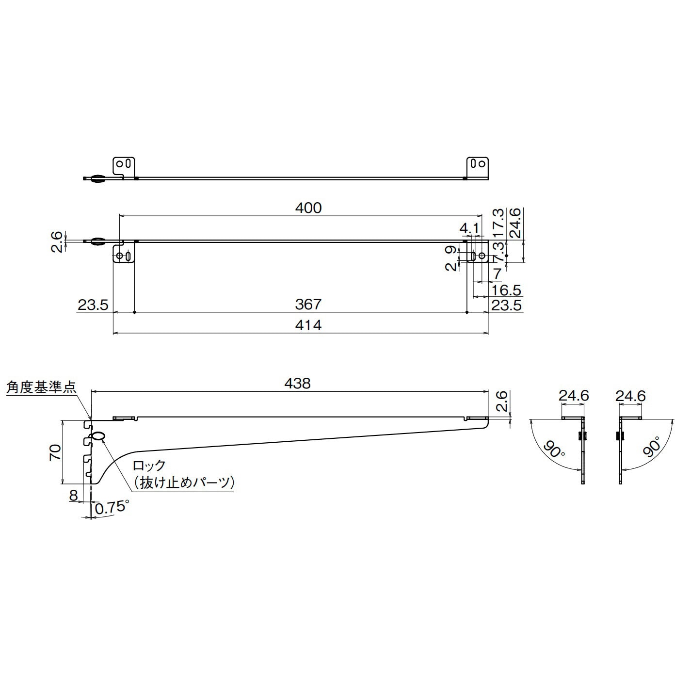 FAJ2-112W 内部ユニットFiTIO 背面棚柱タイプ 木製棚板用
