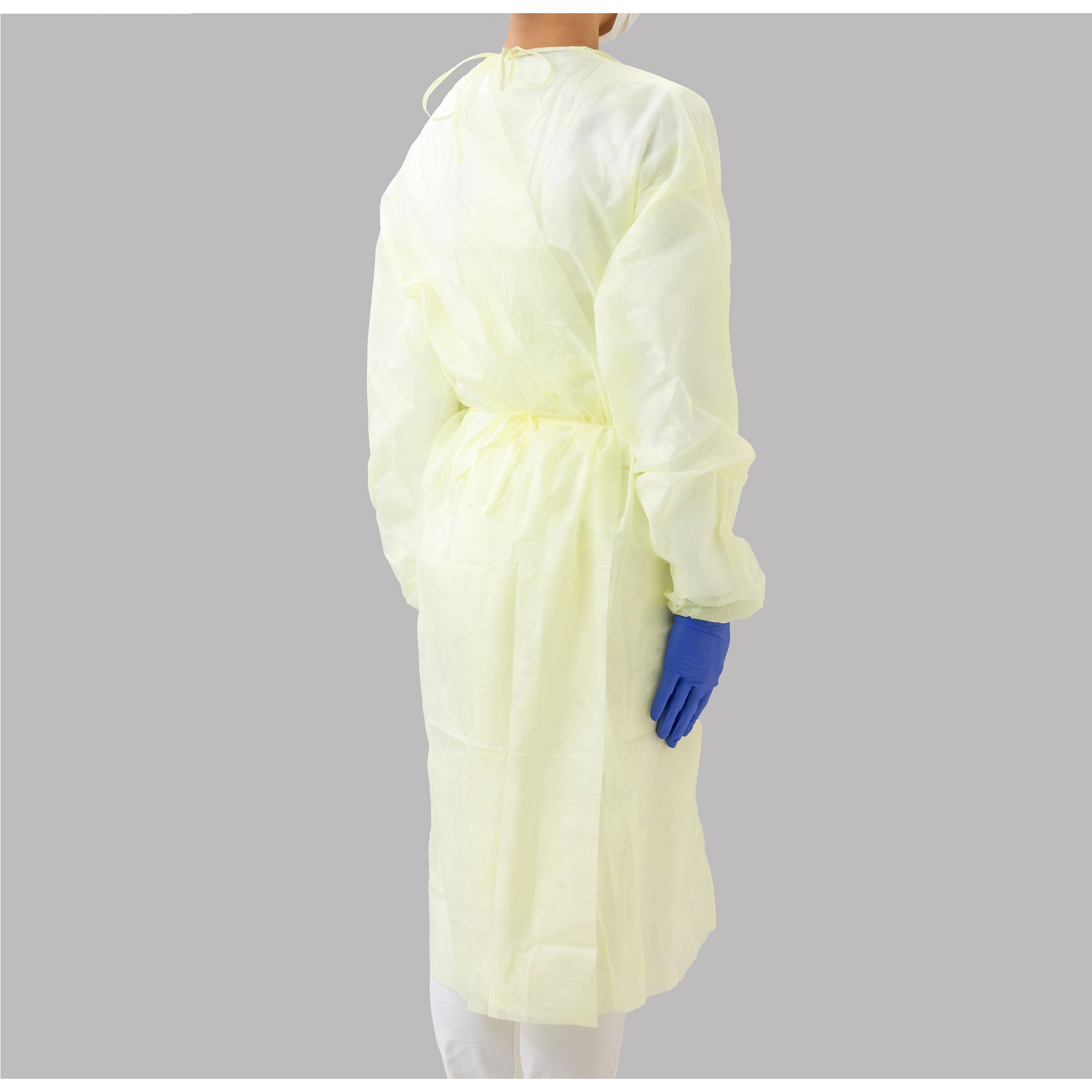 J2491-YE アイソレーションガウン(紐タイプ) 50着 セーフラン安全用品 