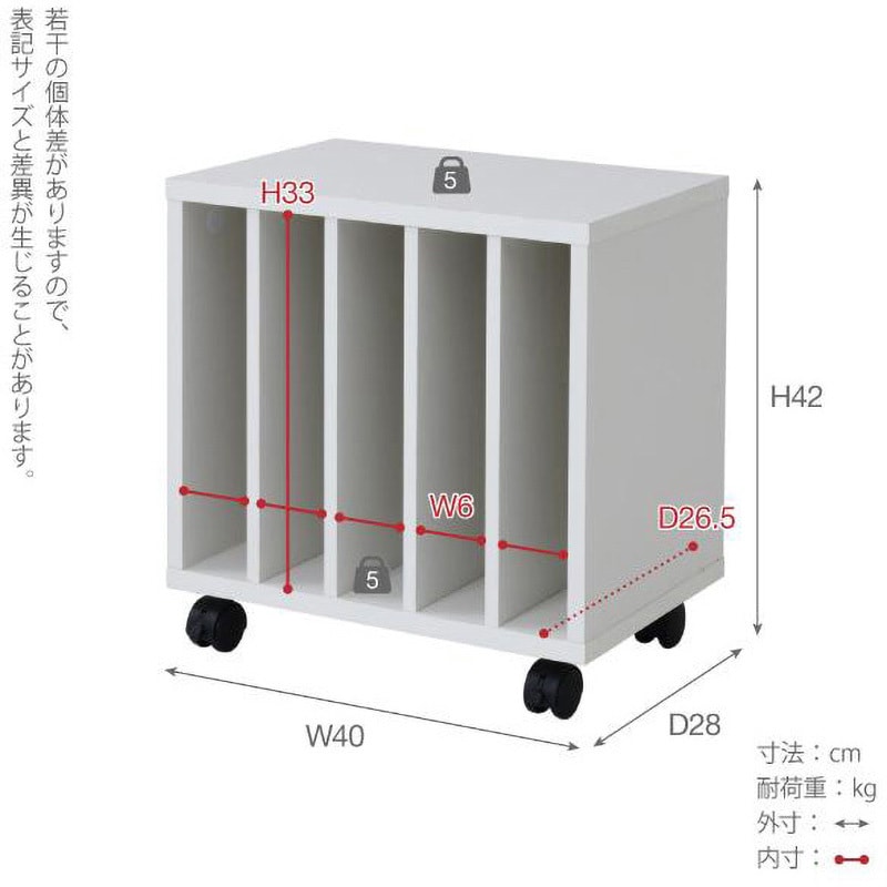 FAP-0040 薄型仕切りラック キャスター付き カウンター下収納 収納棚 サイドテーブル オープンラック 1台 ジェイケイ・プラン  【通販モノタロウ】