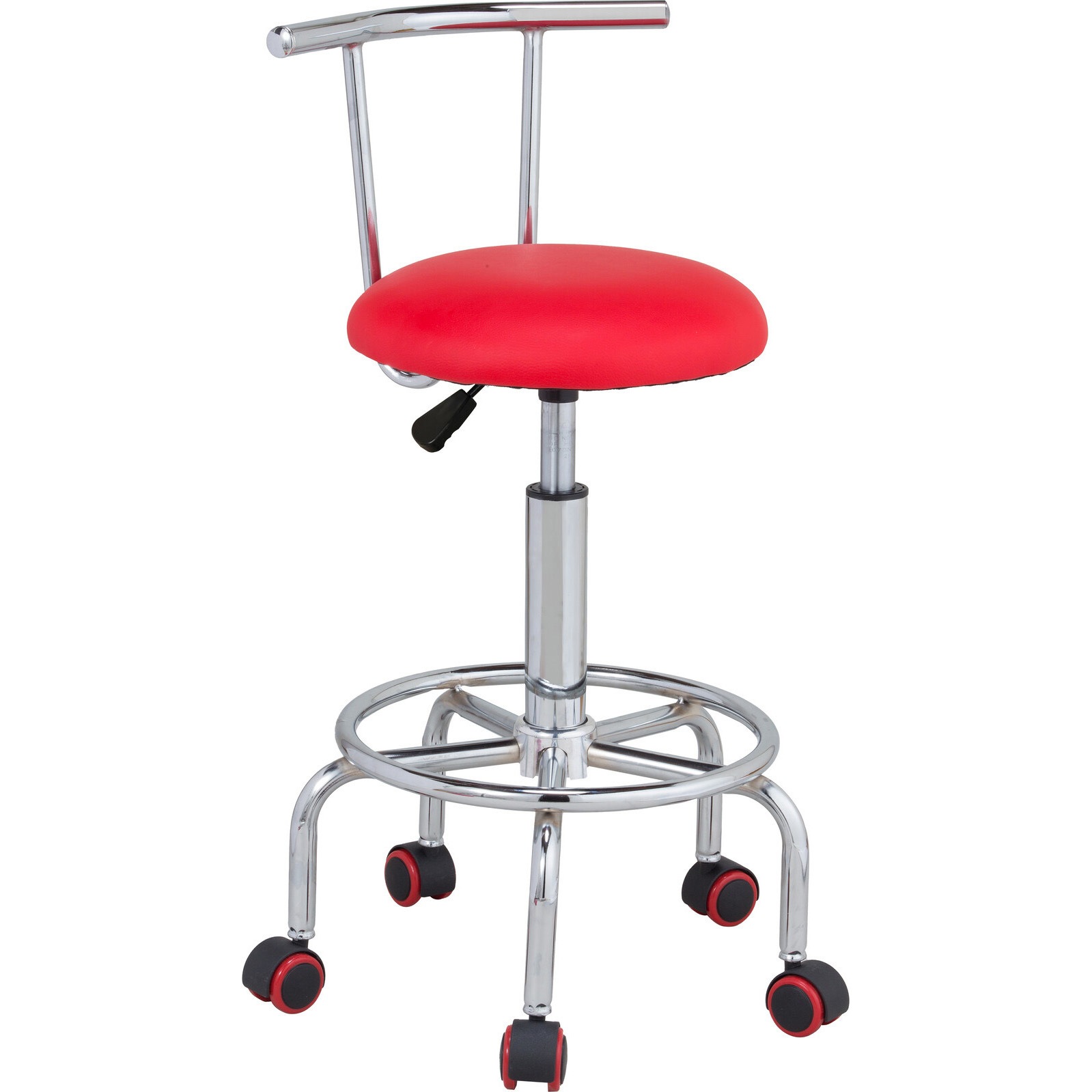 0414230 らくらく昇降式回転チェア ファミリー・ライフ キャスターあり レッド色 8,534円