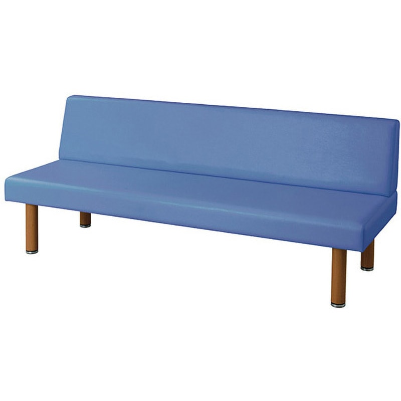 Navis ロビーベンチ(背付き・木目調) 1500PG-L ライトグリーン 7-7685-04 ロビーチェア 抗菌 背付き 3人掛け 幅1500mm 長椅子 ロビーベンチ