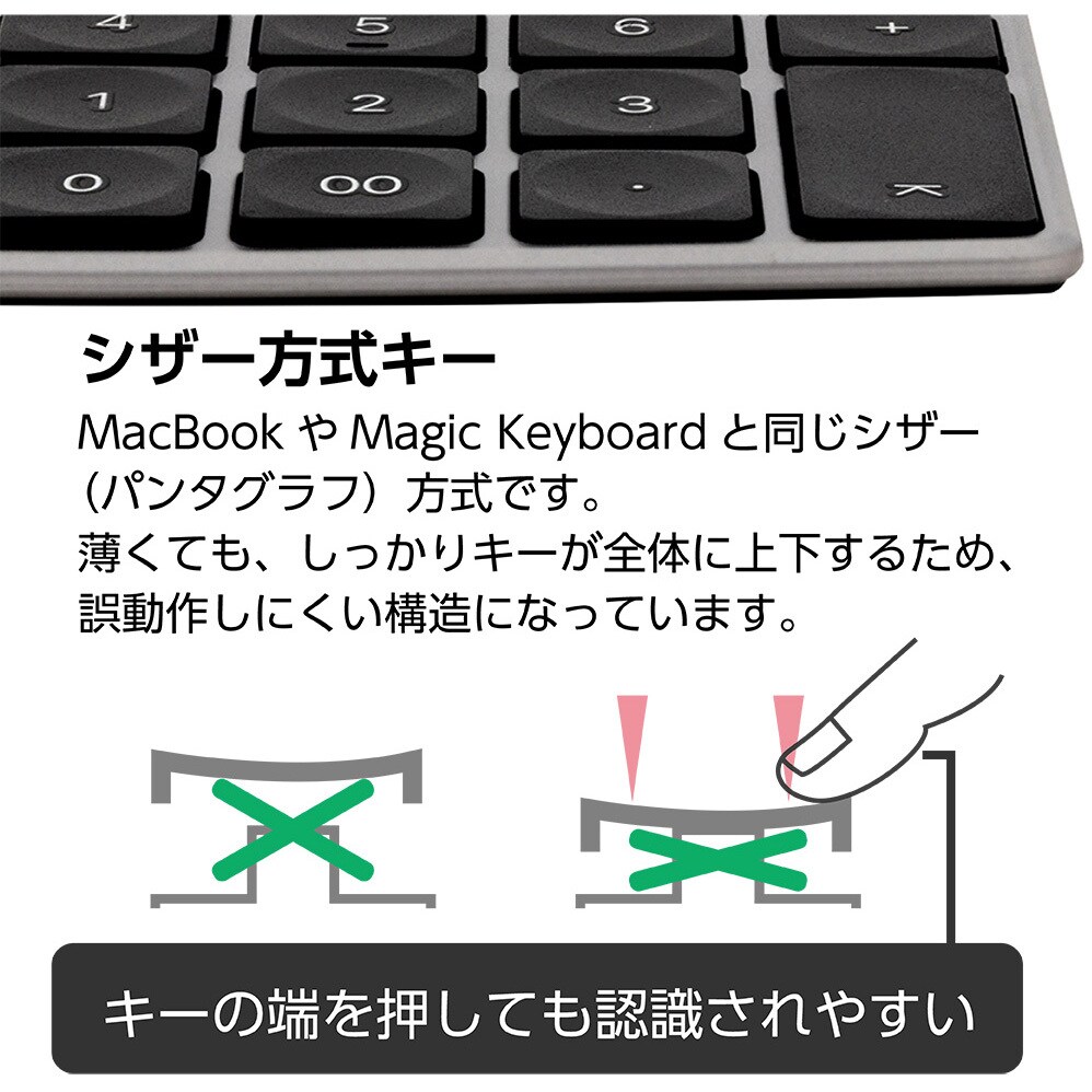 TNK-SU233GYBK Mac用USB有線薄型テンキーボード ナカバヤシ TNK-SU233GYBK Mac用USB有線薄型テンキーボード ナカバヤシ